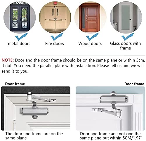 Automatic Door Closer，Adjustable Closing Speed Door Closer for 55-100 lbs Res…