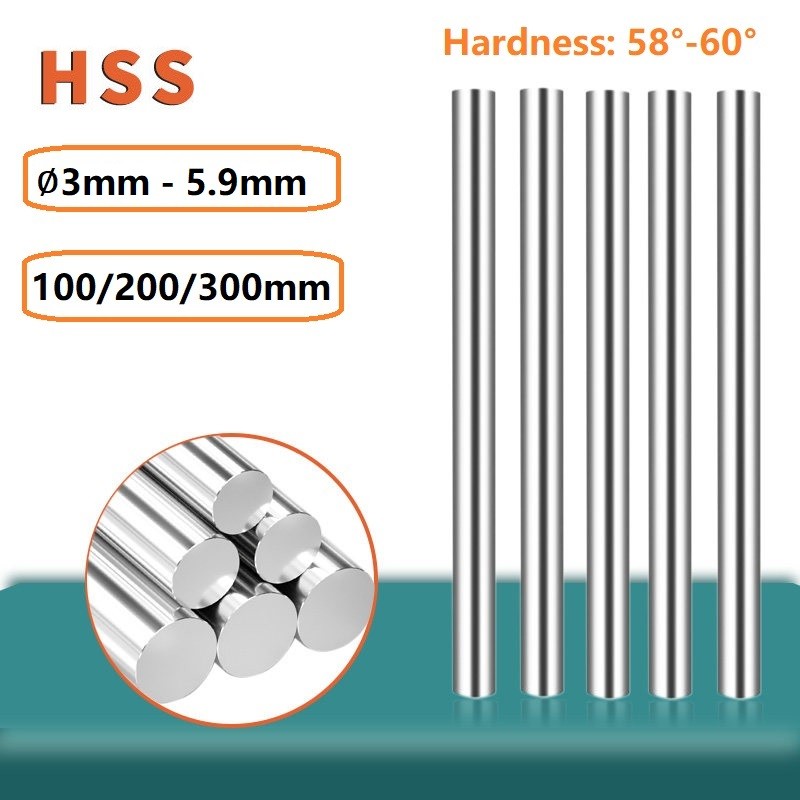 HSS Round Bar High Speed Steel Rod Φ3mm to 5.9mm DIY Metal Tools HRC 58 – 60
