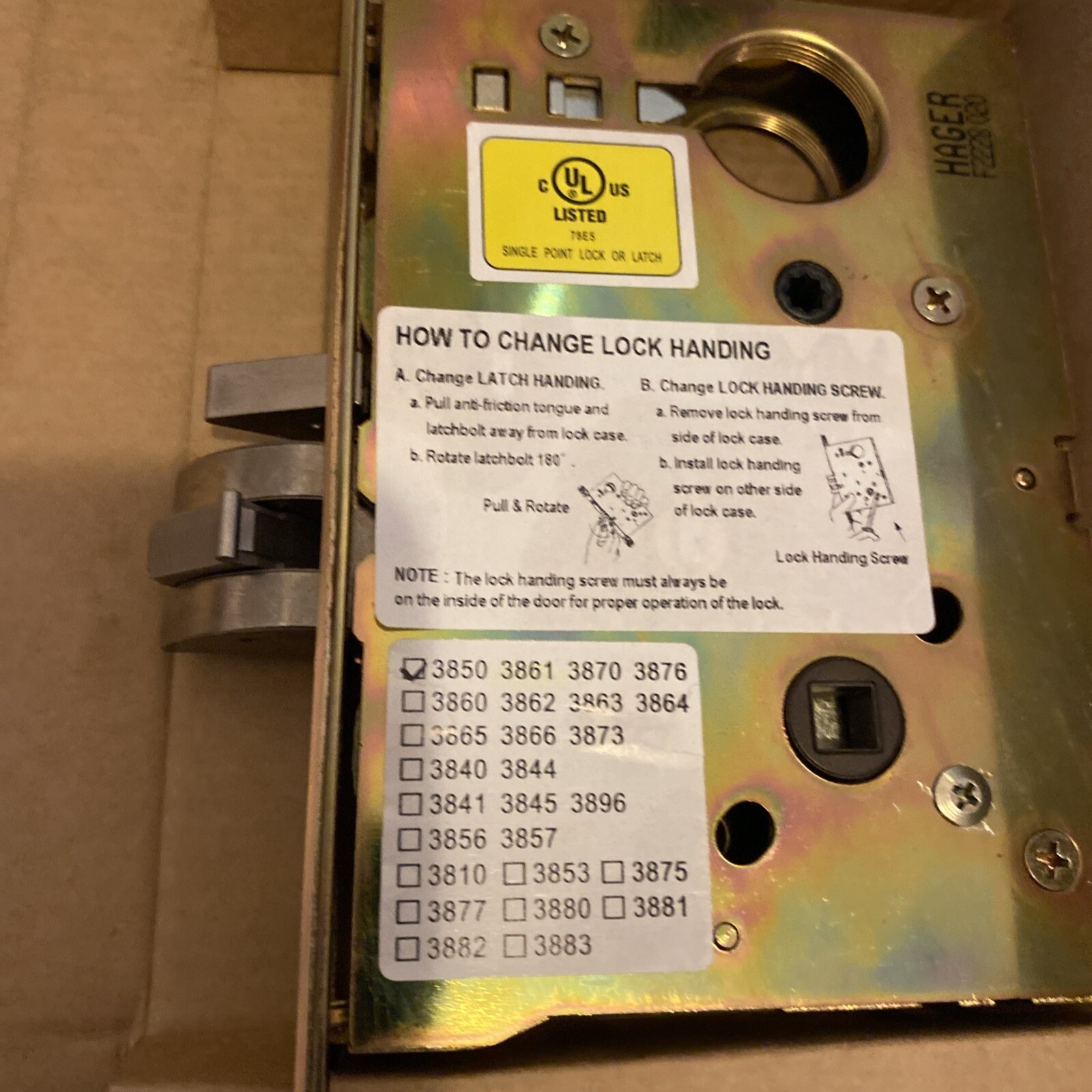 HAGER 3800 Series APARTMENT Mortise Lock Set NEW,3850,3861