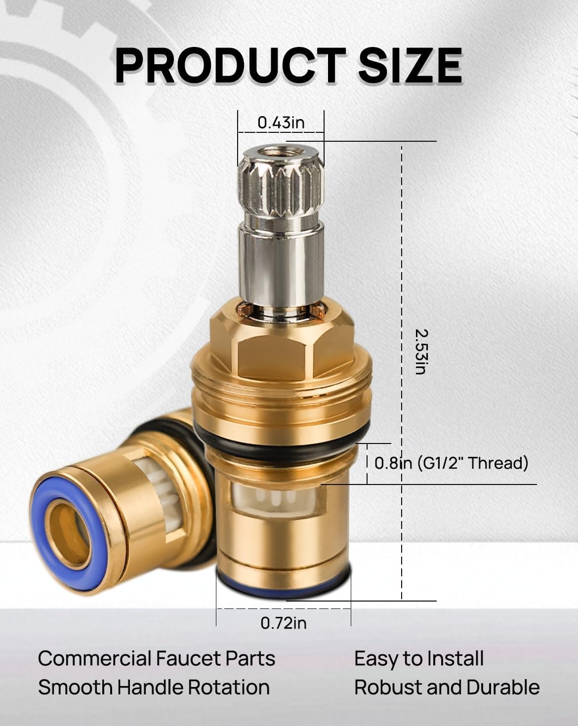 Complete Commercial Faucet Repair Kit – 2 Cartridge Valves & Handles Included