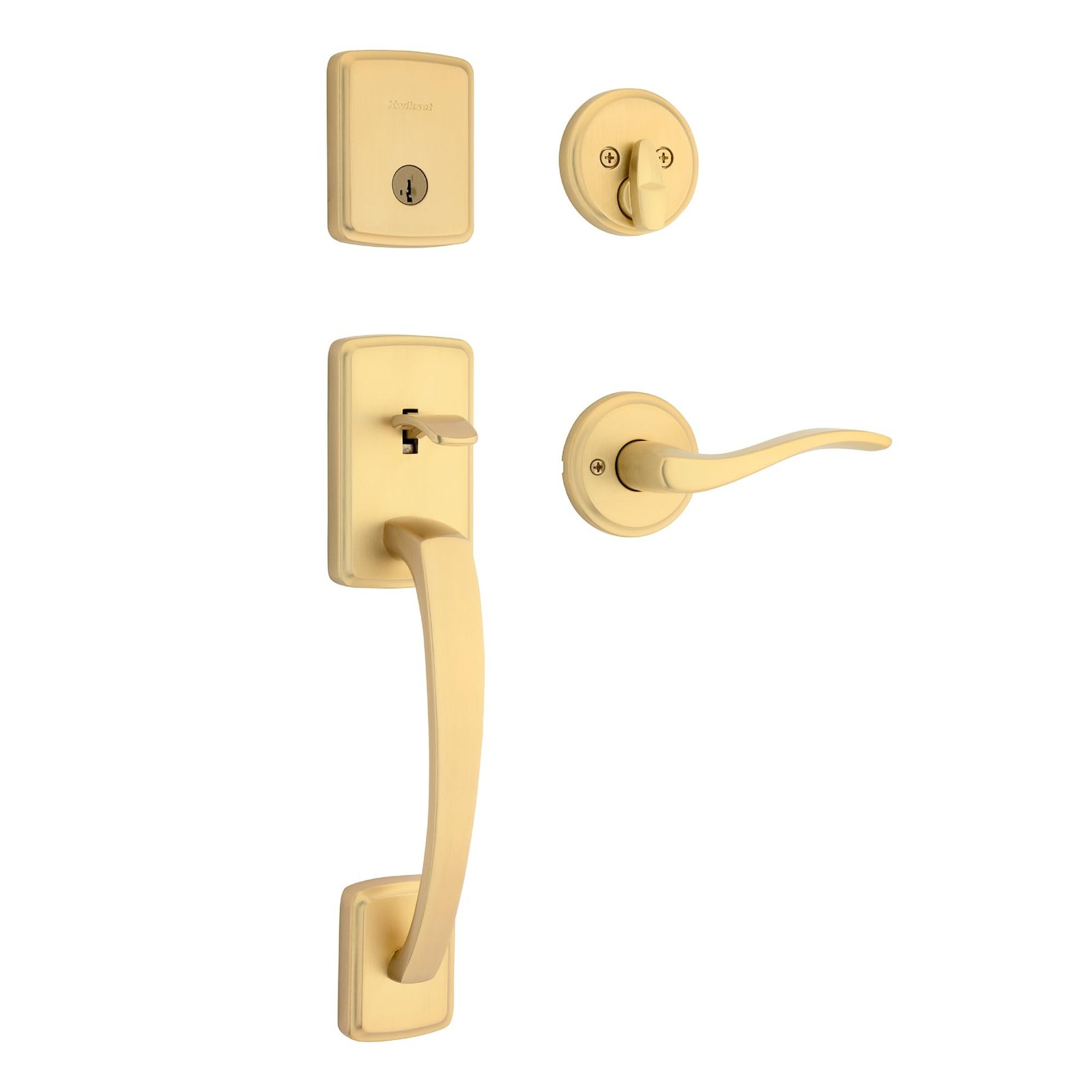 Kwikset Brentford Front Door Lock Handle and Deadbolt Set, Entry Handleset Ex…