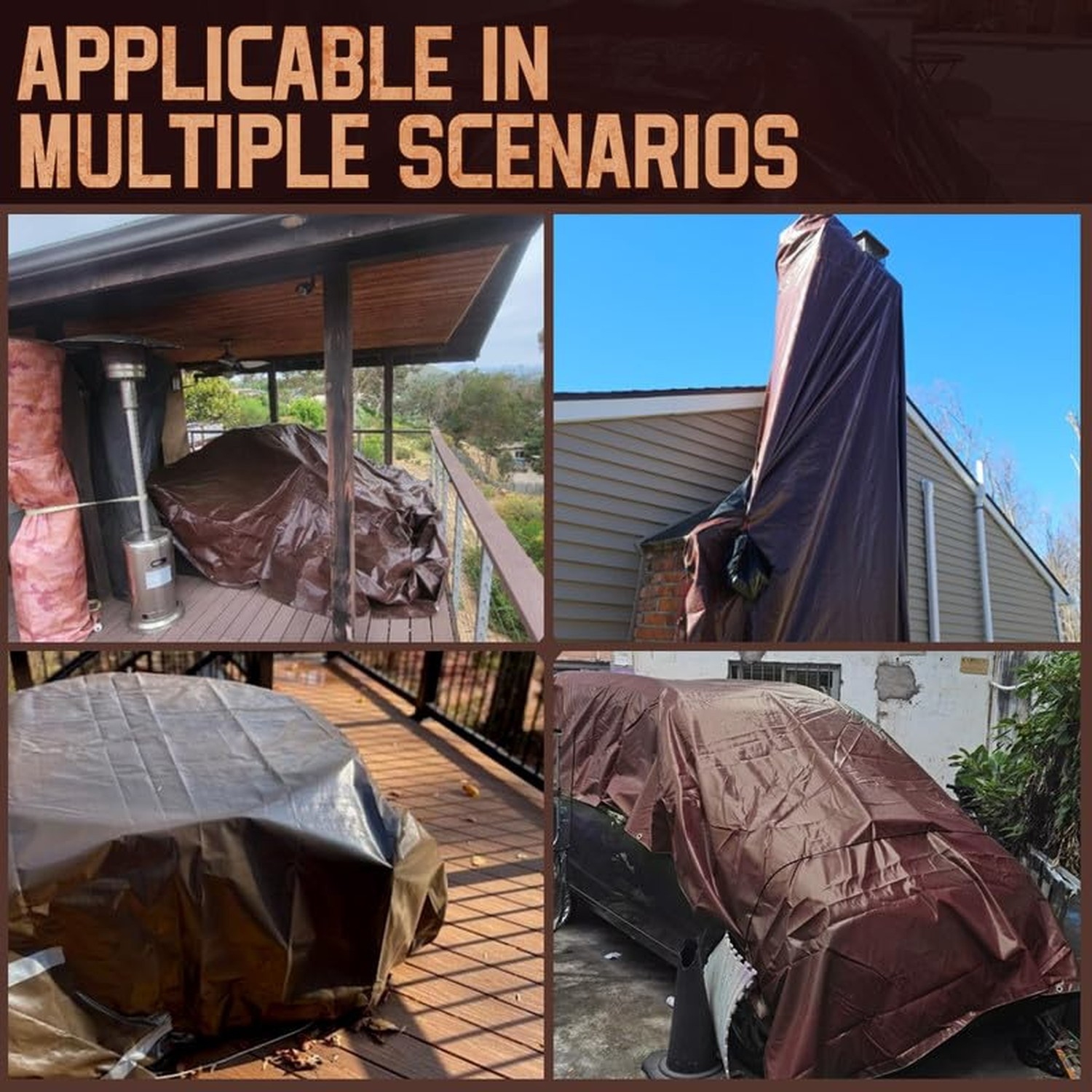 6×8 FT 8 Mil Waterproof Poly Tarp, UV Resistant & Rip Tear Resistant Reversib…