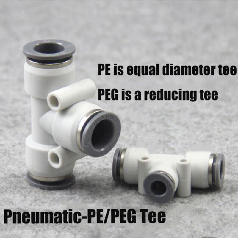Quick Connector Pneumatic Trachea Connector Pe Equal Diameter/Peg Reducing Tee