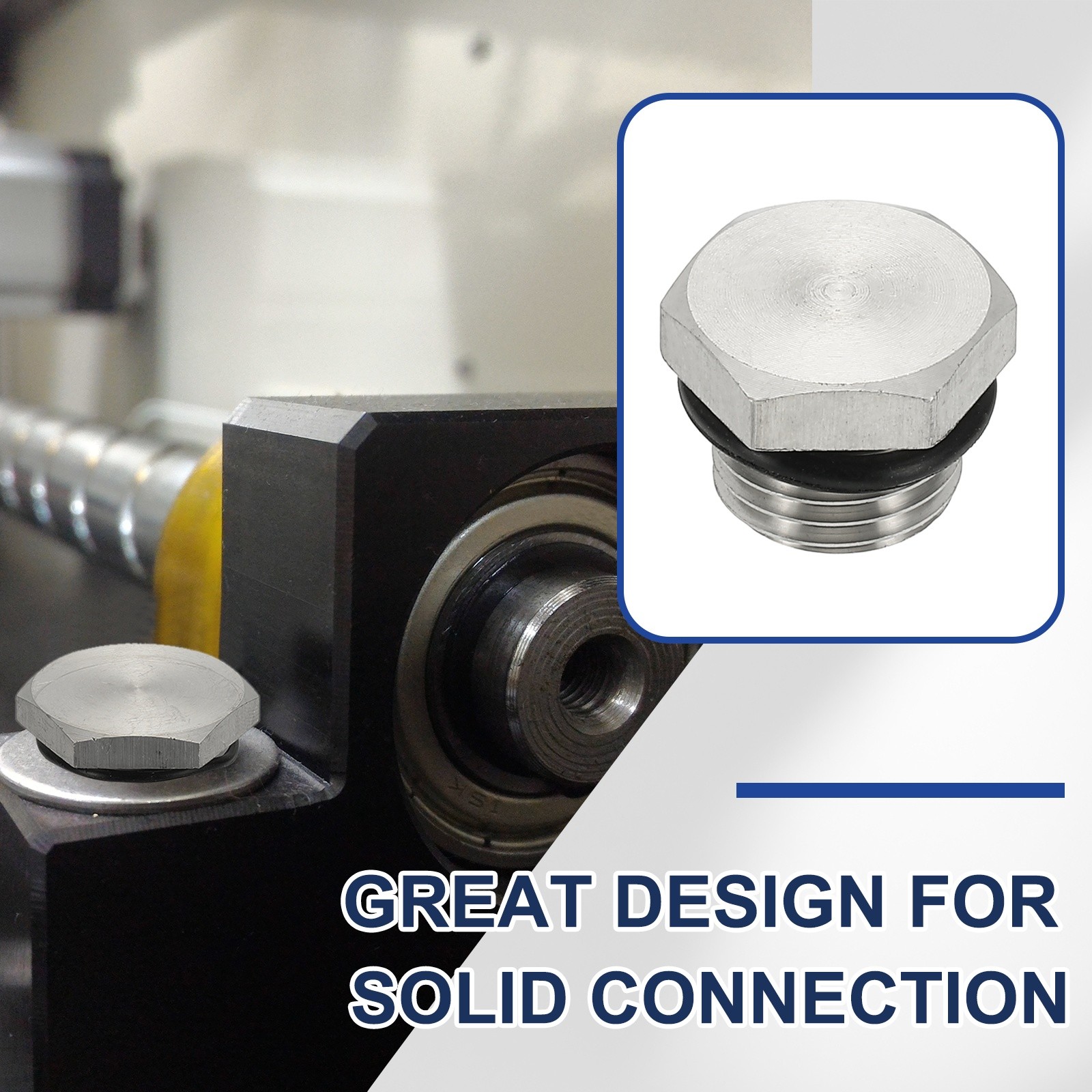 NPT Pipe Plug Fitting 304 Stainless Steel NPT1 with Sealing Rubber Ring