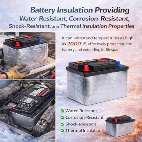 Universal Car Battery Insulation Kit – 82.6″x7″ Cold Weather Blanket Cover for T