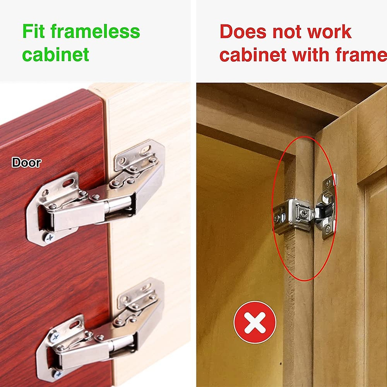 2-Pack Hidden Hinges for Cabinet Doors Frameless, Concealed Cabinet Hinges, 9…