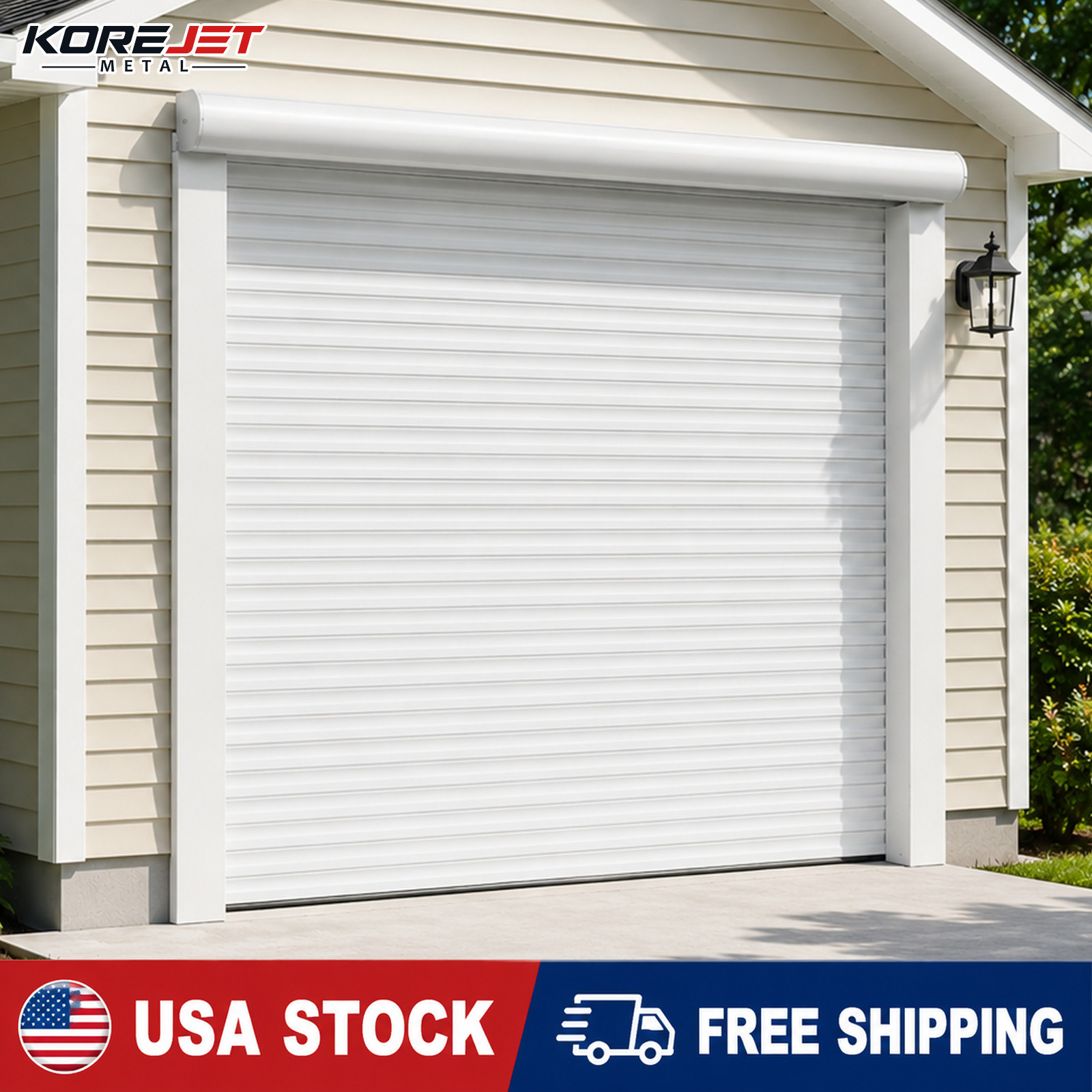 Electric Roll-Up Door w/110V Motor Remote Control & Manual Crank for Barn,Garage