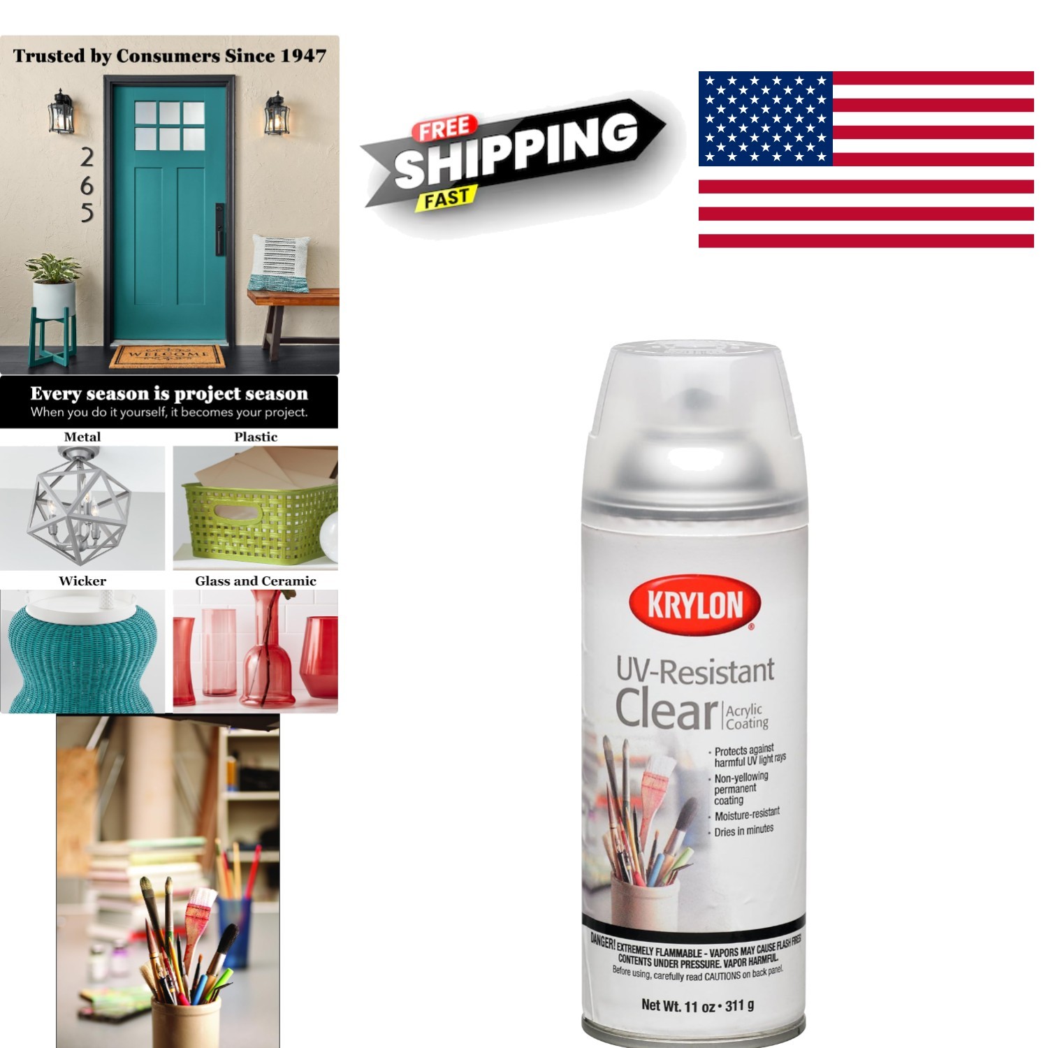 Gallery Series Clear Gloss Spray Coating 11 Ounce UV Resistant for All Surfaces