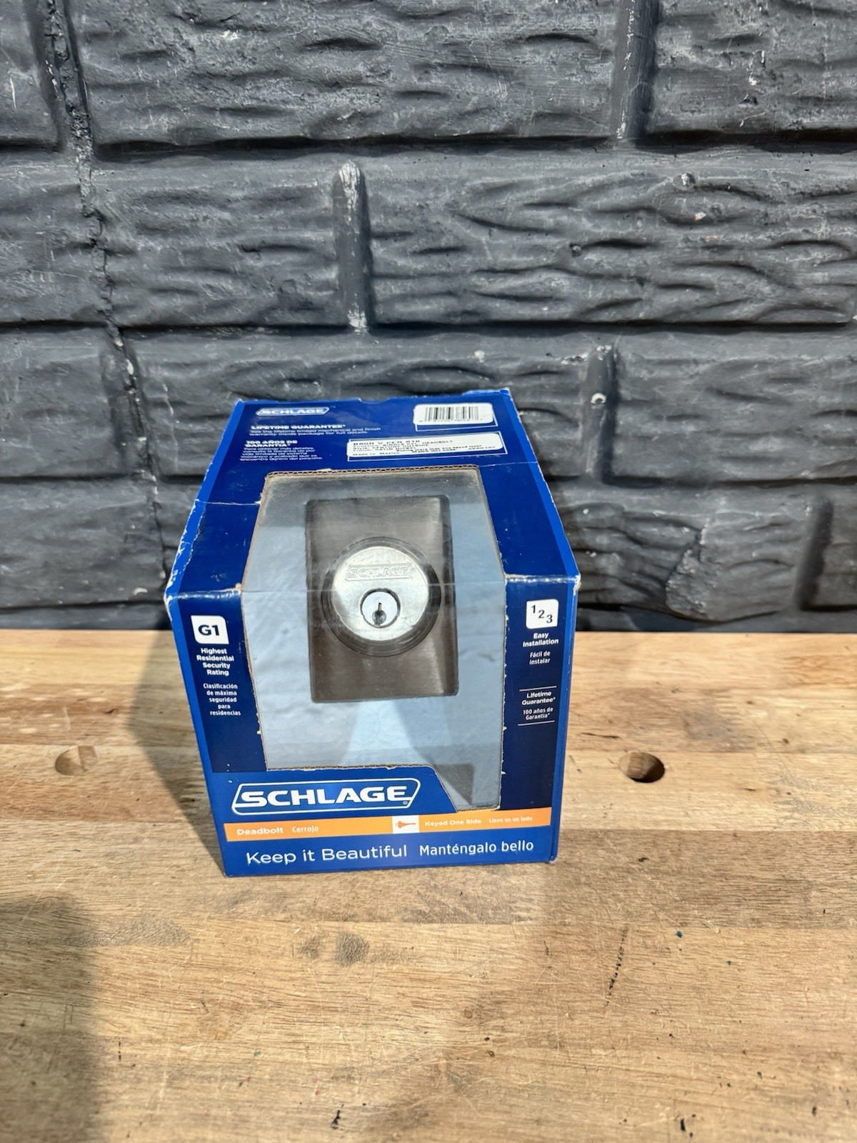Schlage B360N 619 Single Cylinder Keyed Maximum Security Deadbolt Satin Nickel