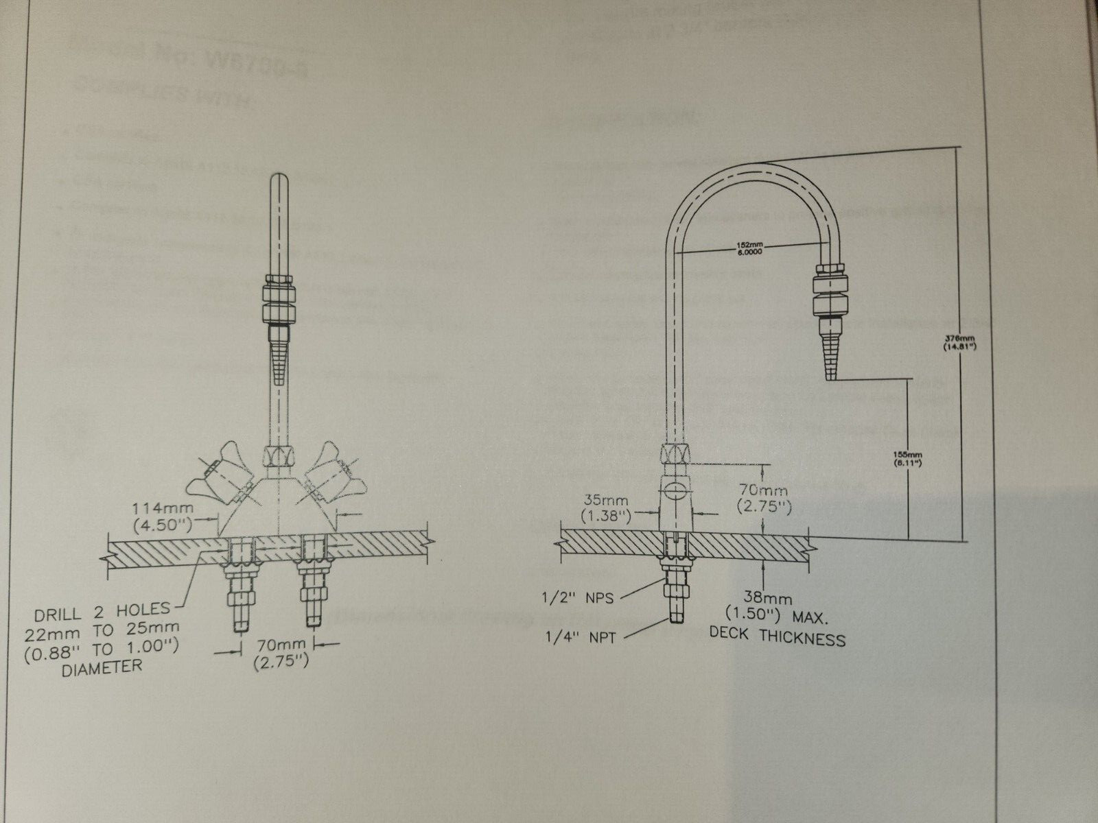 NEW OPEN BOX DELTA W6700-9 DECK MOUNTED FAUCET FREE SHIPPING