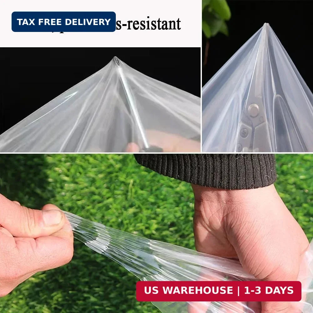 12 x 25 FT Lightweight Clear Plastic Sheeting, 2.4 Mil Poly Film | Floating Row