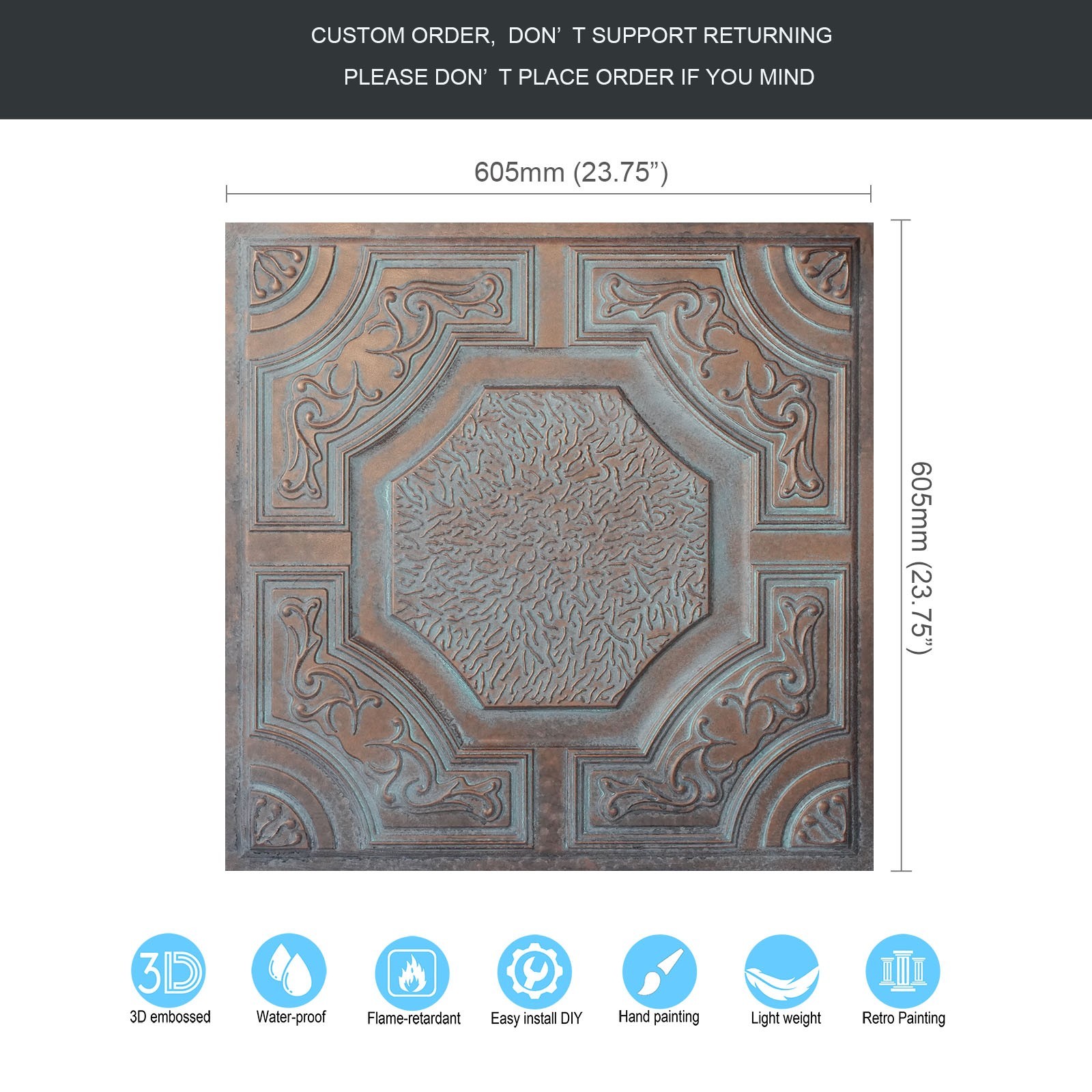 Village style ceiling tiles Decorative pvc panels for Restaurant PL02 10Pcs