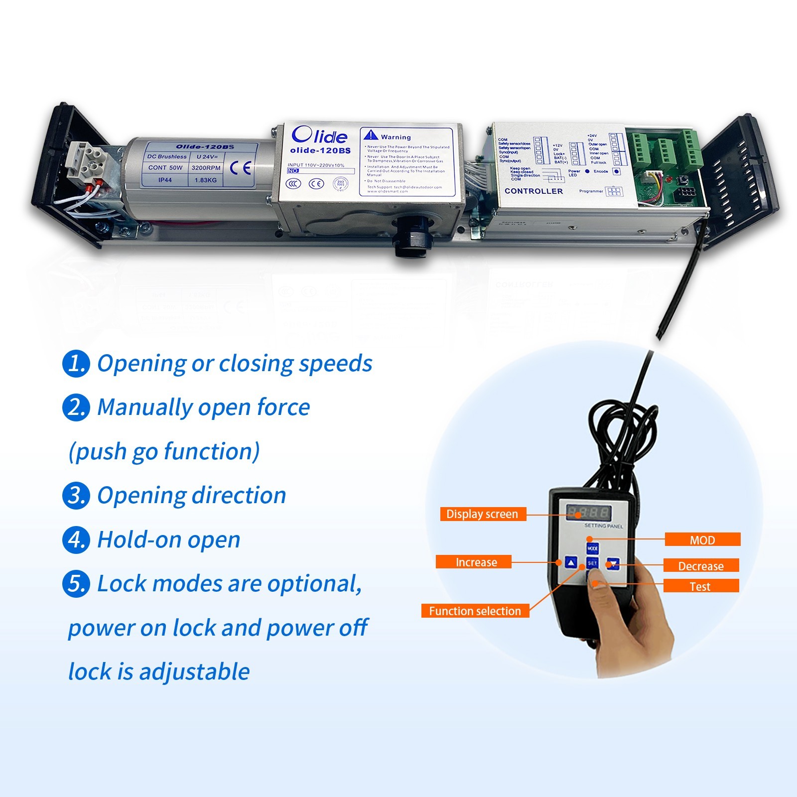 Olide Commercial Door Opener Automatic with 304 Stainless Steel Sensor Switch