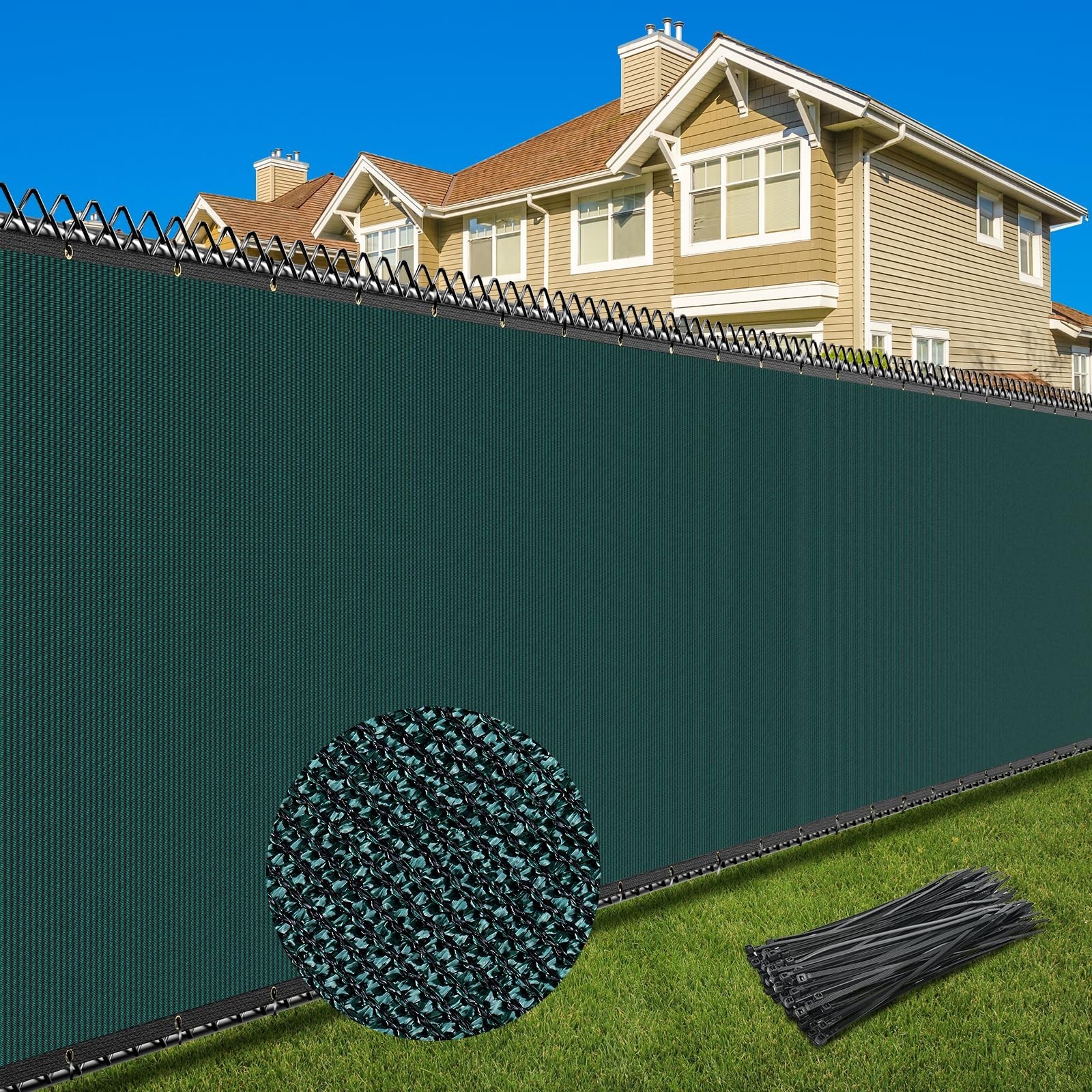 6X50FT Privacy Screen Fence, Heavy Duty Fencing Shade Cover, 170GSM 90% Block…
