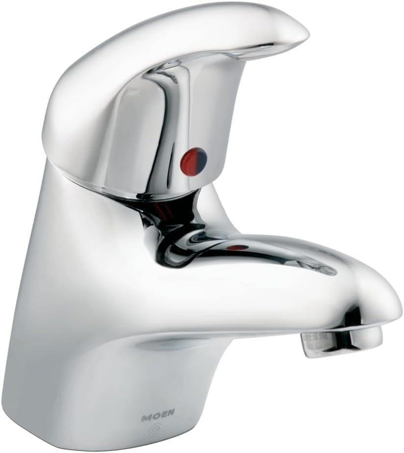 Moen 8417F12 1.2 GPM M-Dura Series Chrome Finish Brass Low Arc Bathroom Faucet