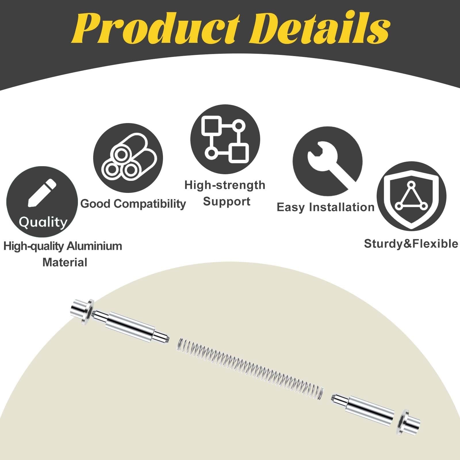 4 Pack Storm Door Hinge Pin Kit, Including 8PCS Aluminum Hinge Pins, 8PCS Bus…