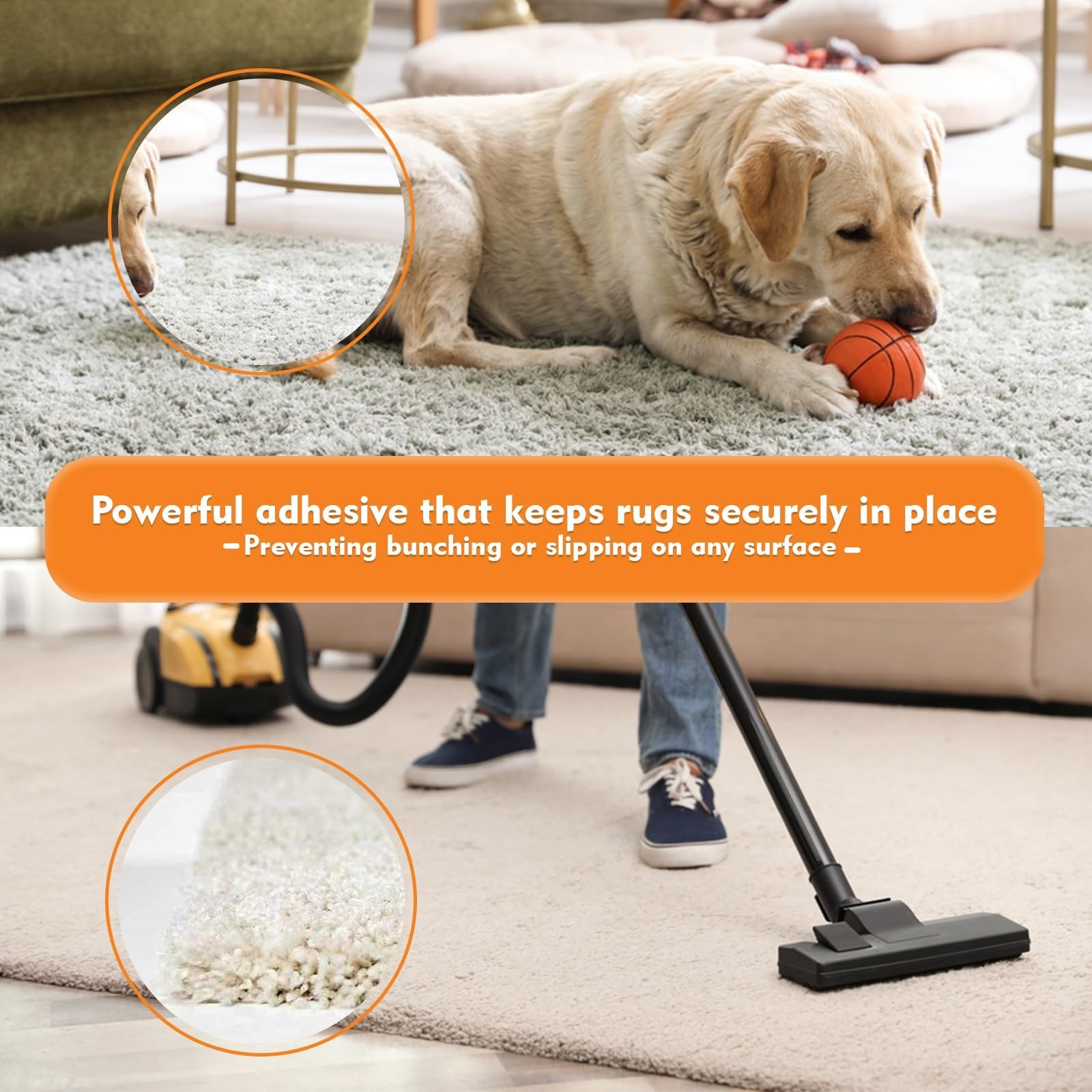 DEVOGUE® 16 PCS Anti-Slip Rug Pads – Dual-Sided Washable & Reusable R