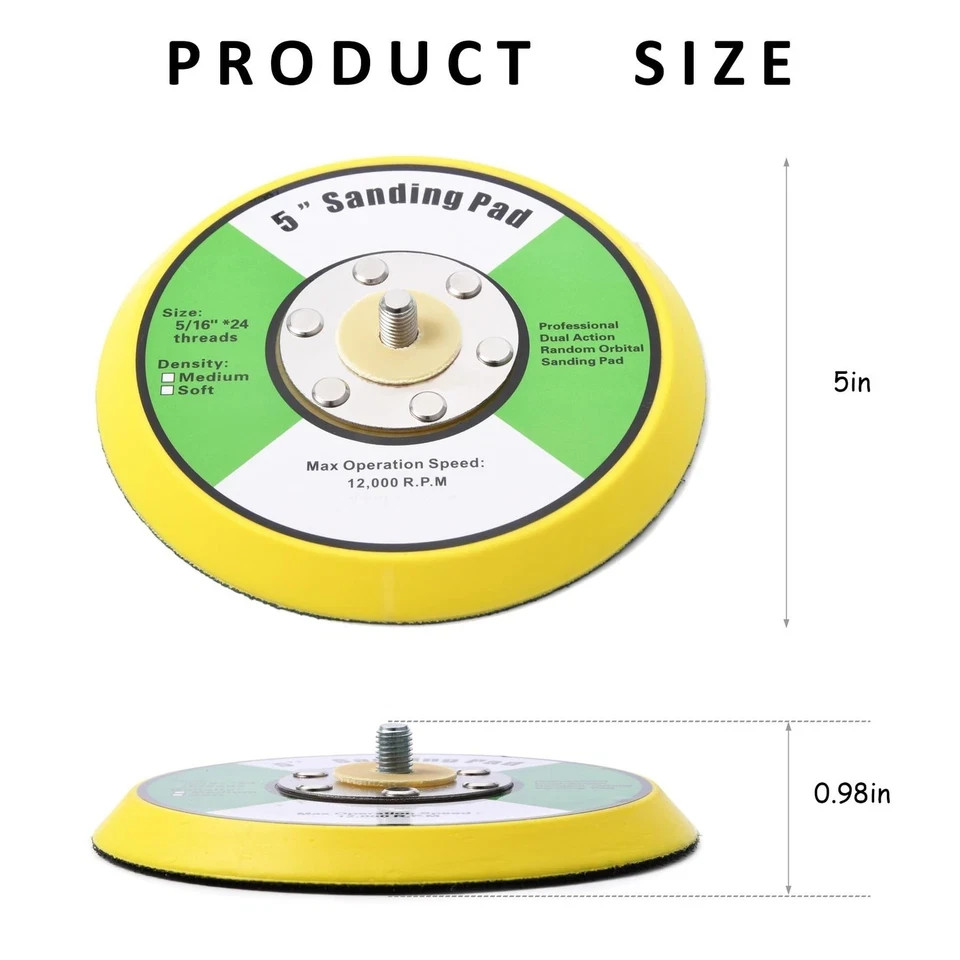 Car Polisher Backing Pad 5″ 6″ Hook & Loop DA Orbital Sanding Disc Plate