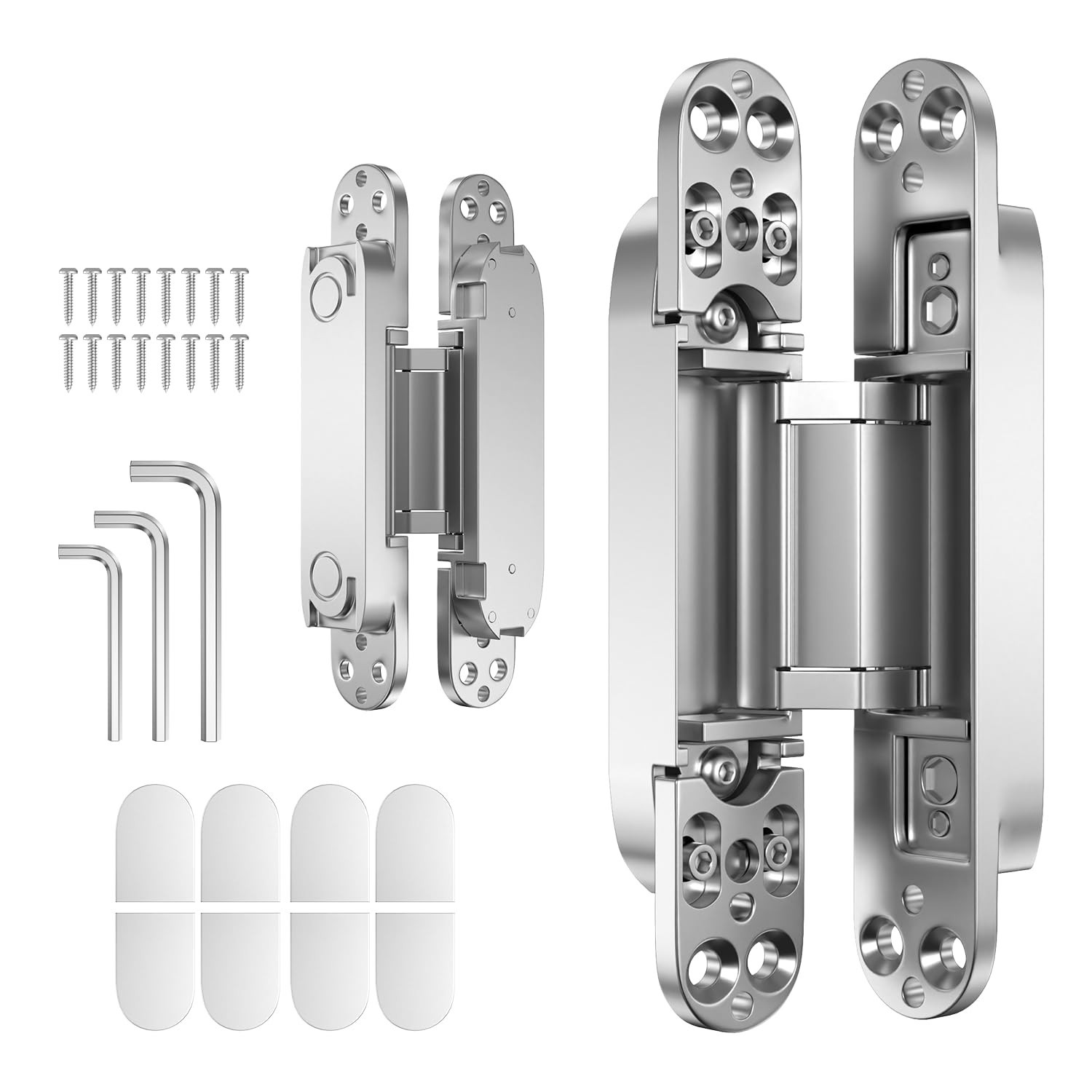 7″ 2 pcs Hidden Hinges for Doors Invisible Hinges Concealed Zinc Alloy 180 De…