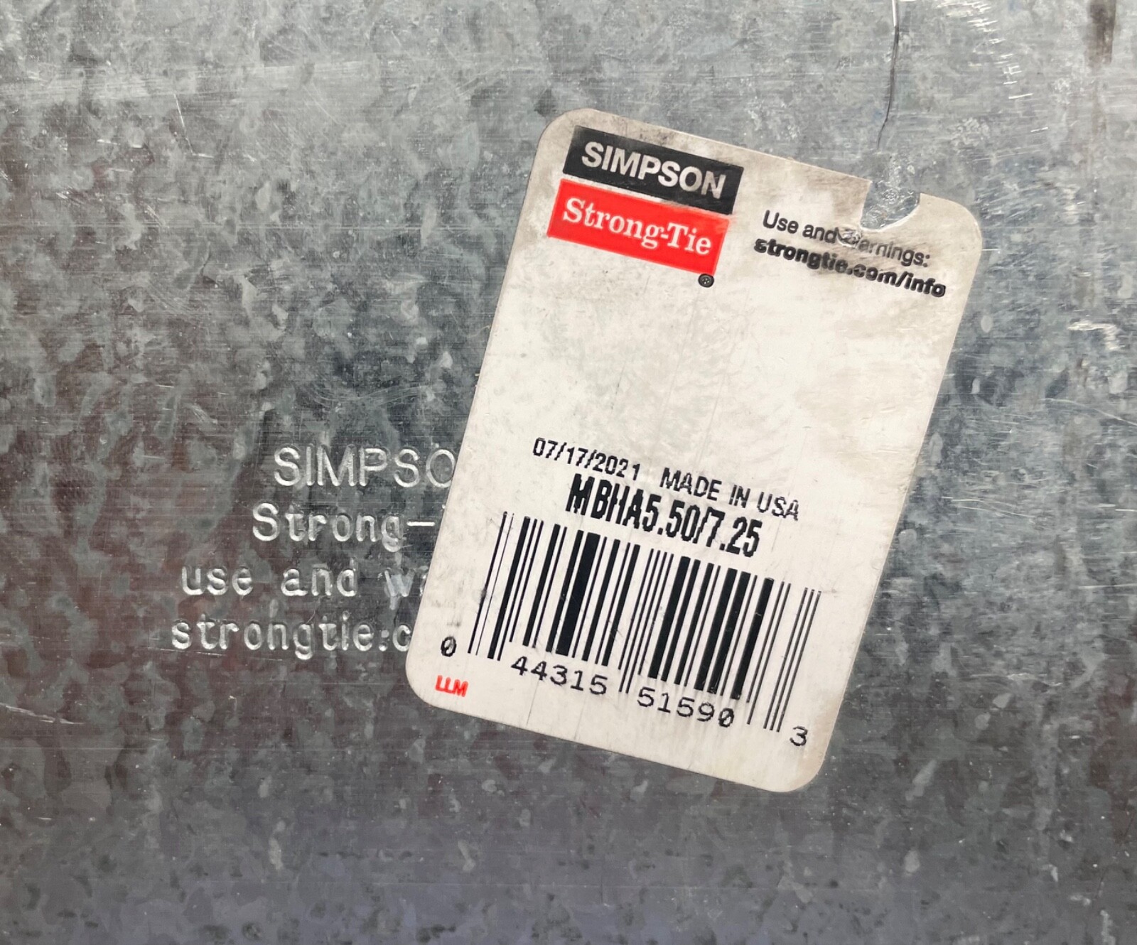 Simpson Strong Tie MBHA5.50/7.25 Hanger (Qty. 2)