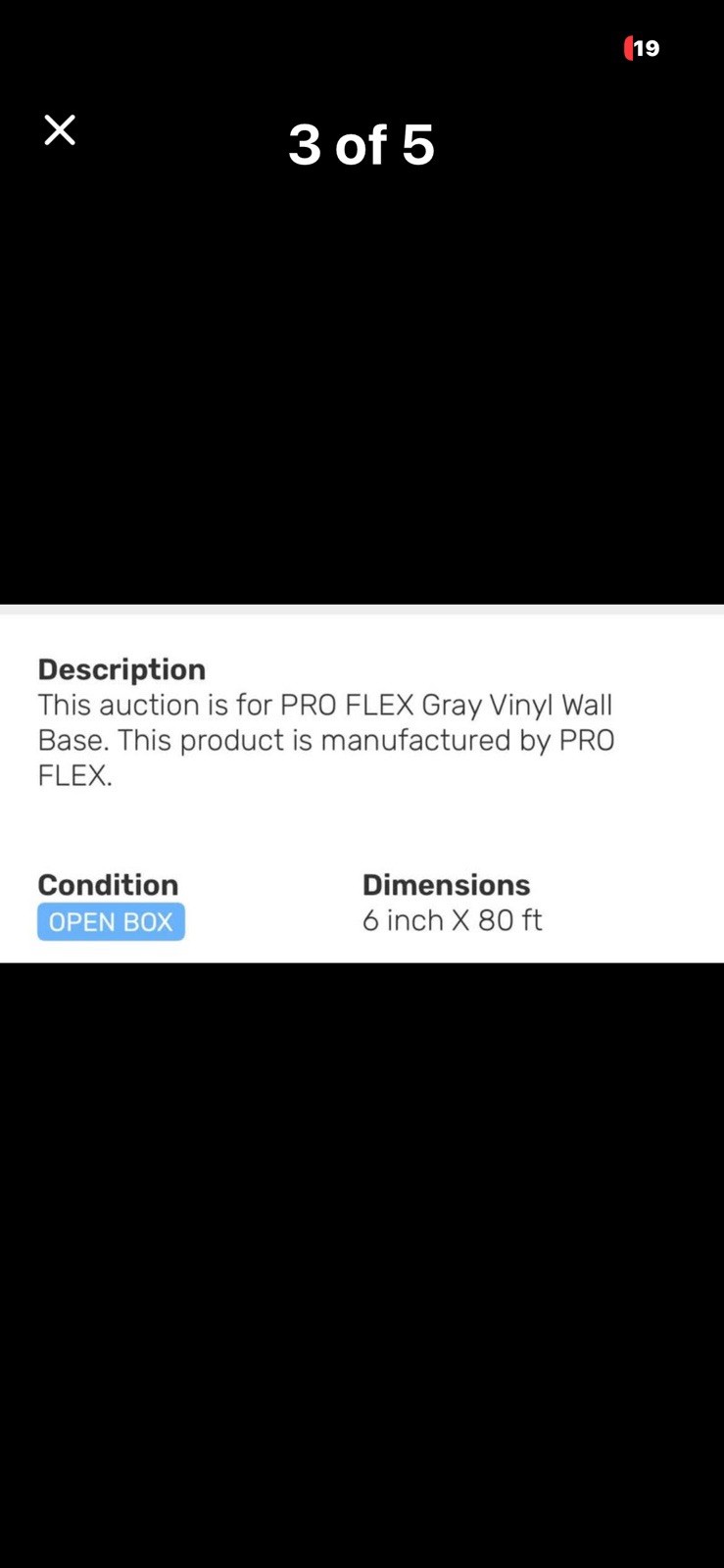 PRO FLEX Gray Vinyl Wall Base 6″ x 80 ft Gray