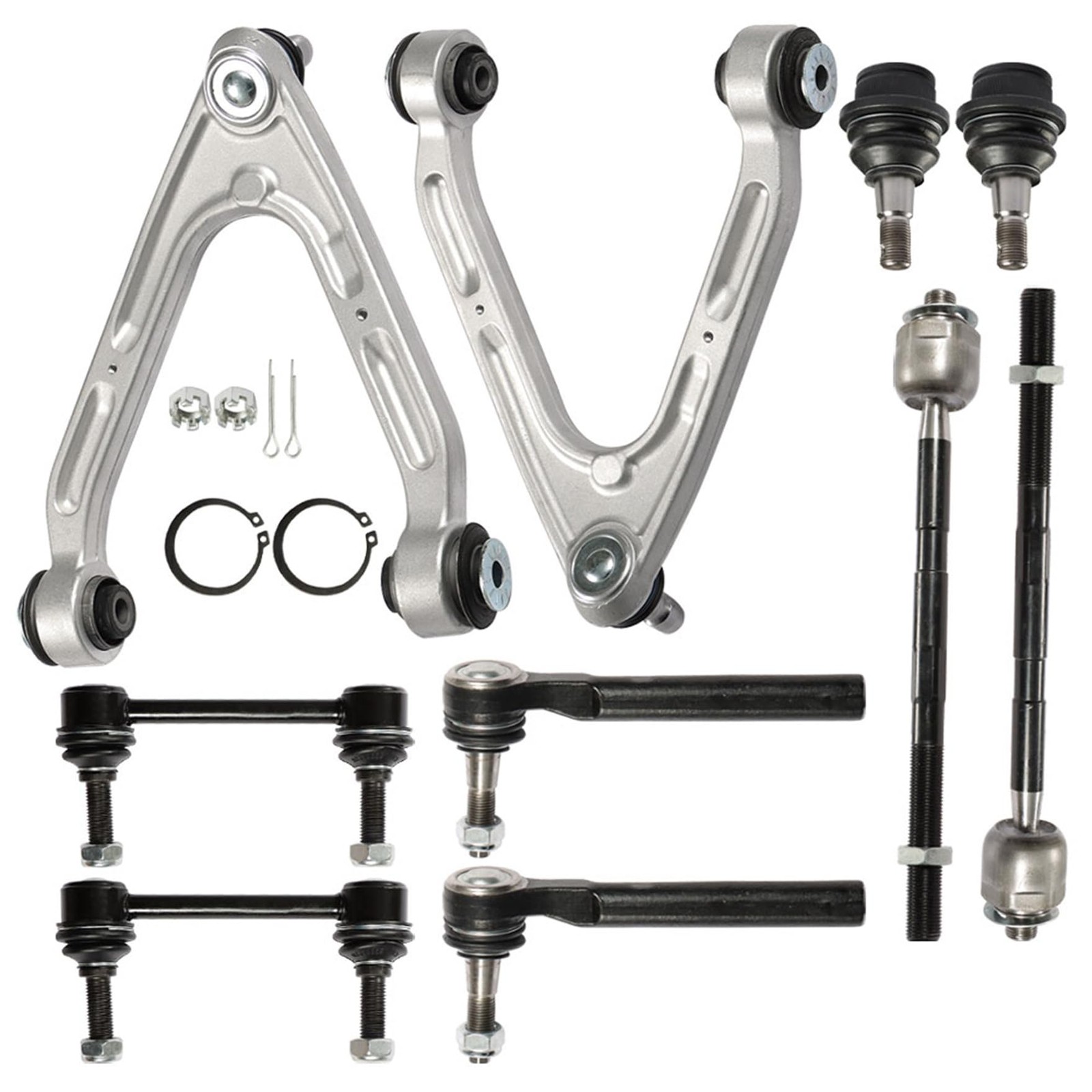 10Pcs Front Ctrl Arm Ball Jnt Tie Rod Sway Bar for H3 H3T 06-10 ES800762