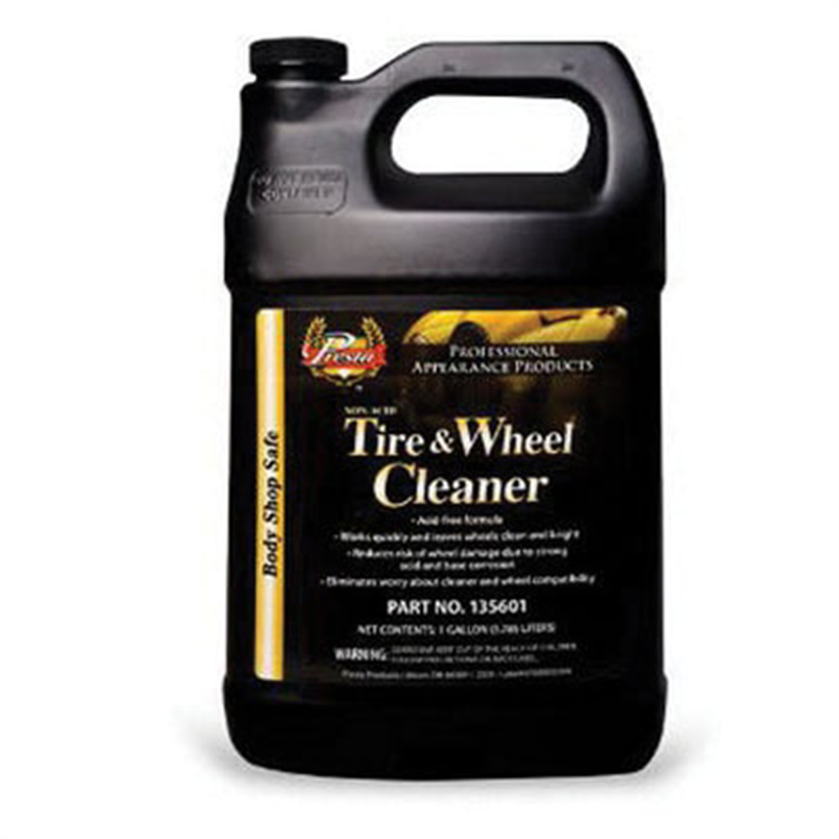 Presta 135601 Non-Acid Tire and Wheel Cleaner, 1 gal, Can, Colourless to Light