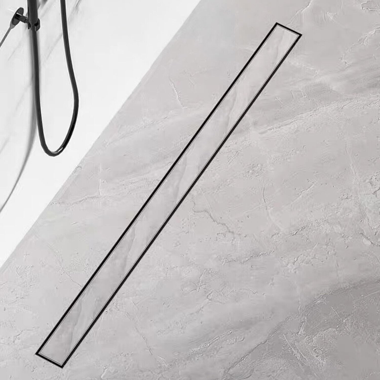 Shower Channel 70 cm Complete Set, Stainless Steel Drain Channel, Extra Flat Tileable…