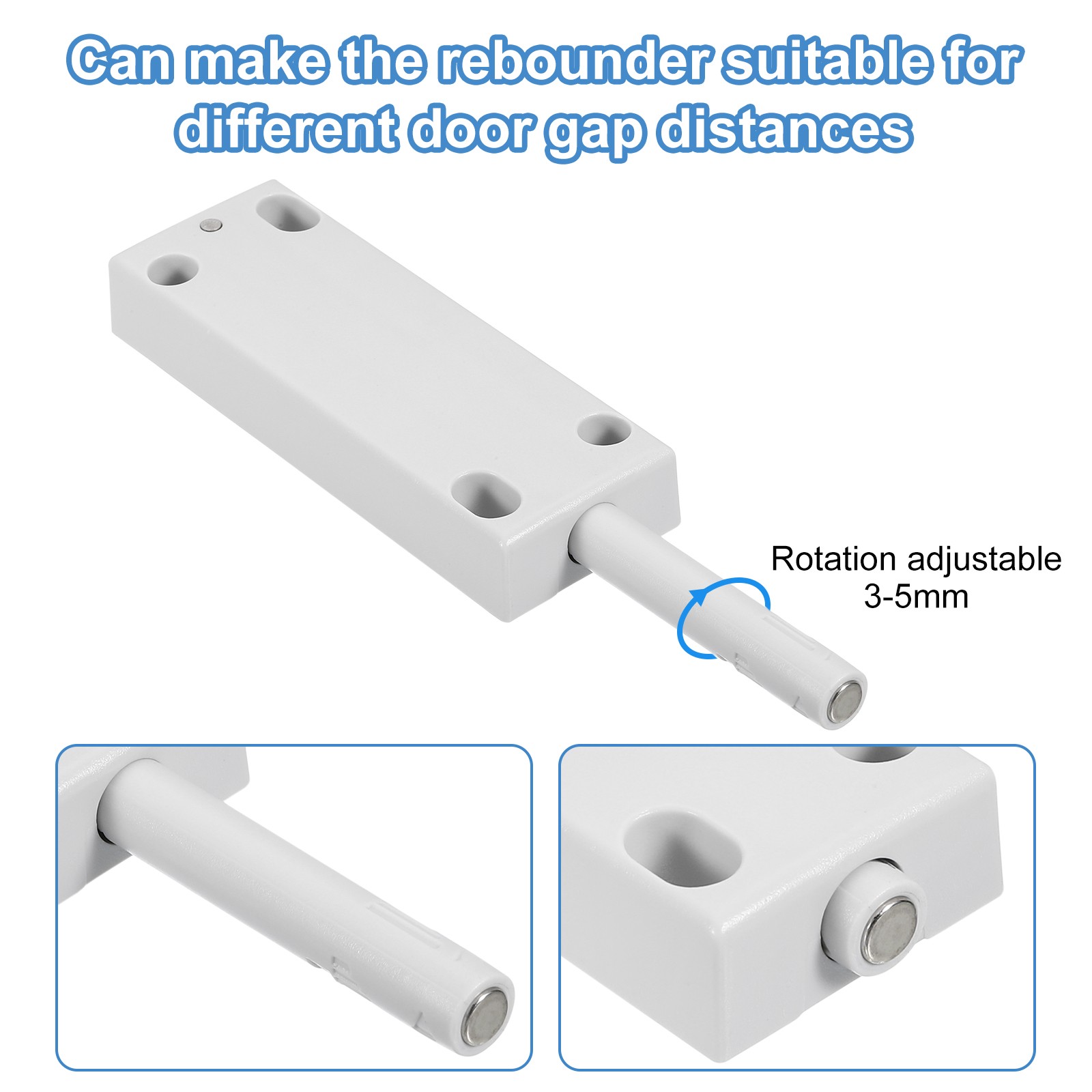 Magnetic Push Latches for Cabinet, 3.54″x1.26″ Push to Open Door Latch Grey