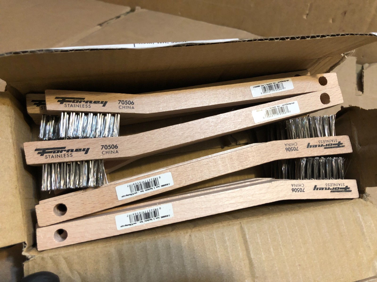 70506 Forney Industries Scratch Brush, Stainless, 3 x 7 Rows box of 12x