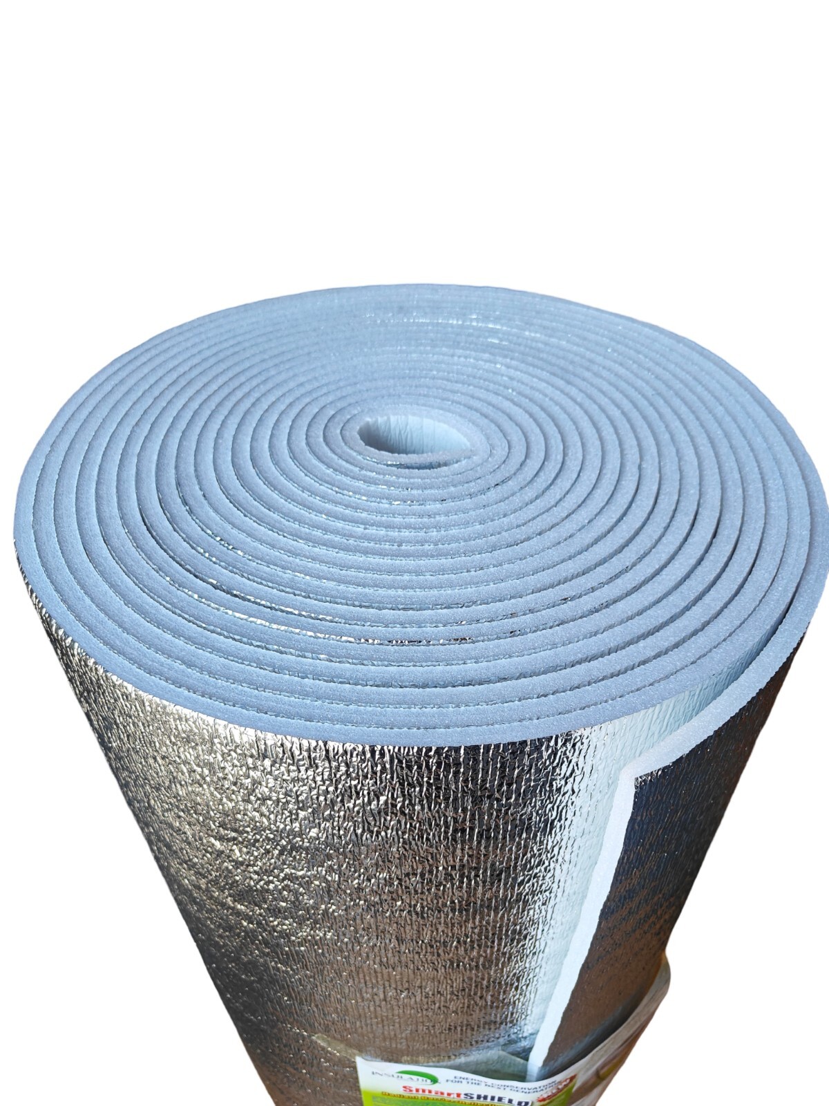 SmartSHIELD – 10mm 48″x 50ft Reflective Insulation, Foam Core, Foil and White.