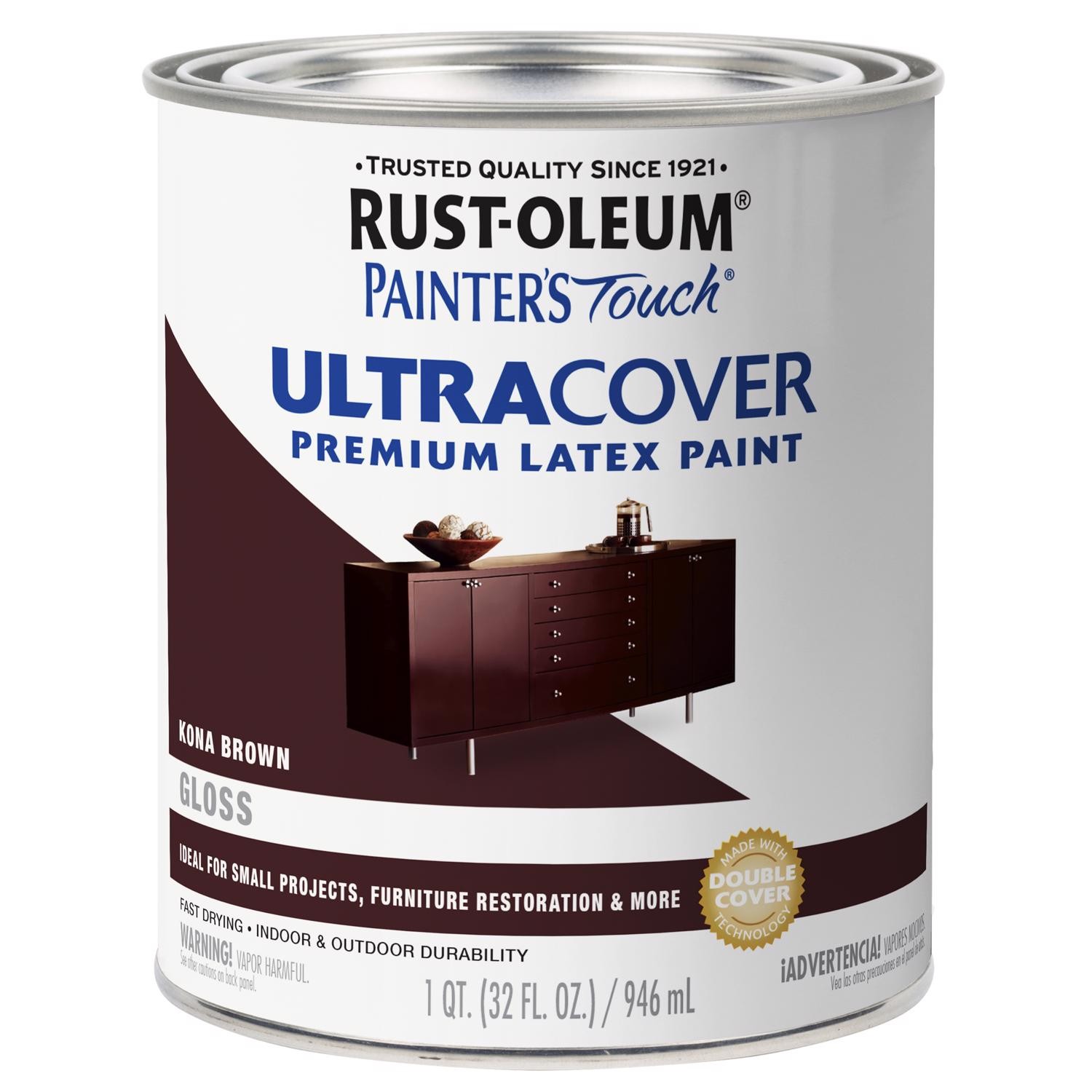 Rust-Oleum Painter’s Touch Gloss Kona Brown Paint 2 Qt Interior Exterior
