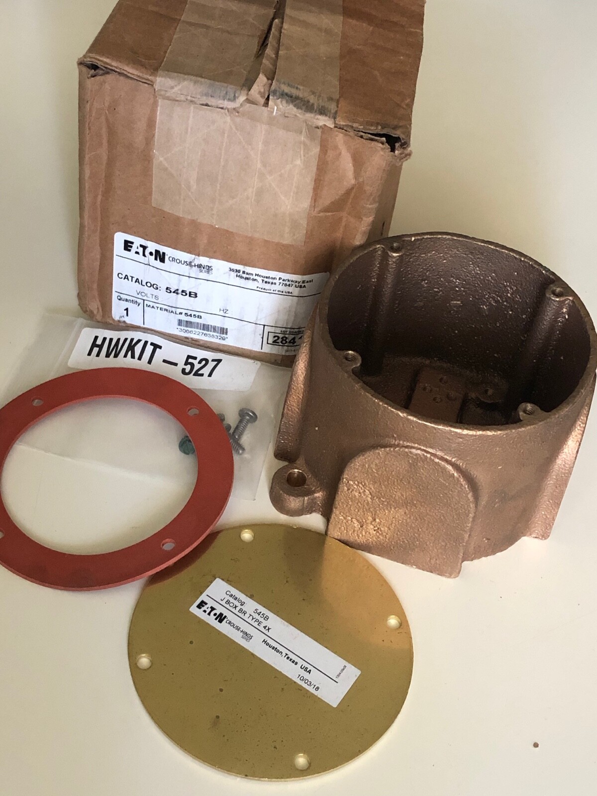 Eaton Crouse-Hinds Series 545B J Box BR Type 4X NEW OEM