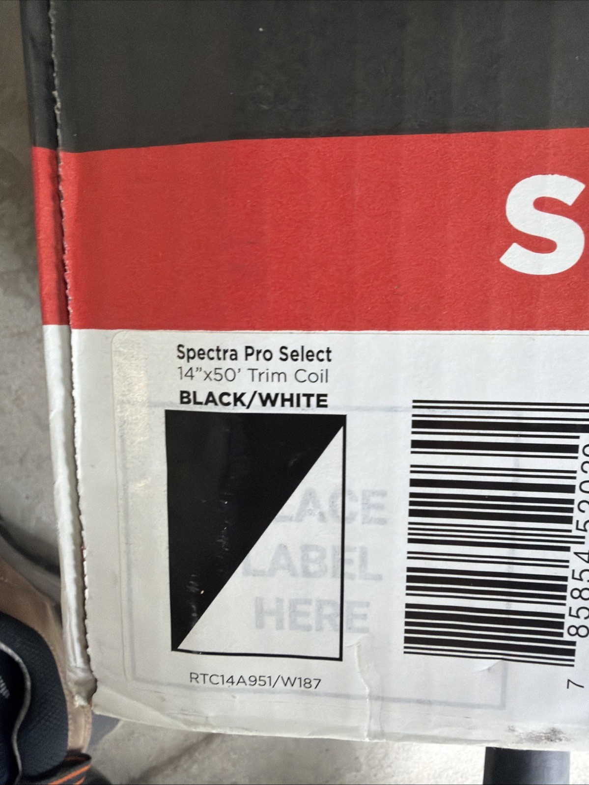 Spectra Pro Select 14” x 50’ Trim Coil Smooth Professional Grade Black / White