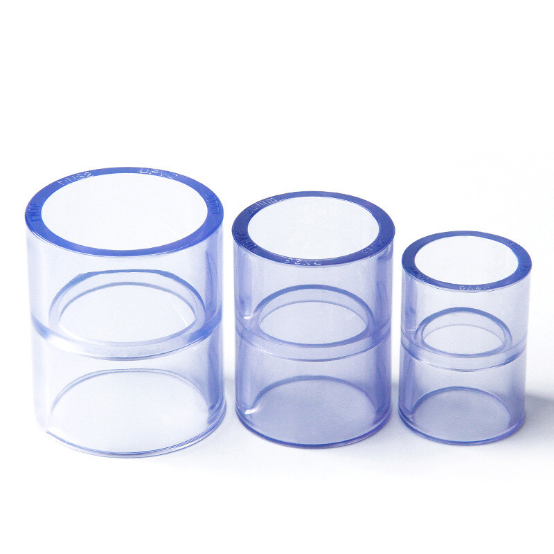 UPVC/PVC Pipe Fittings Tee/Straight/Cap/Elbow Clear Plumbing Couping ID 20-110mm
