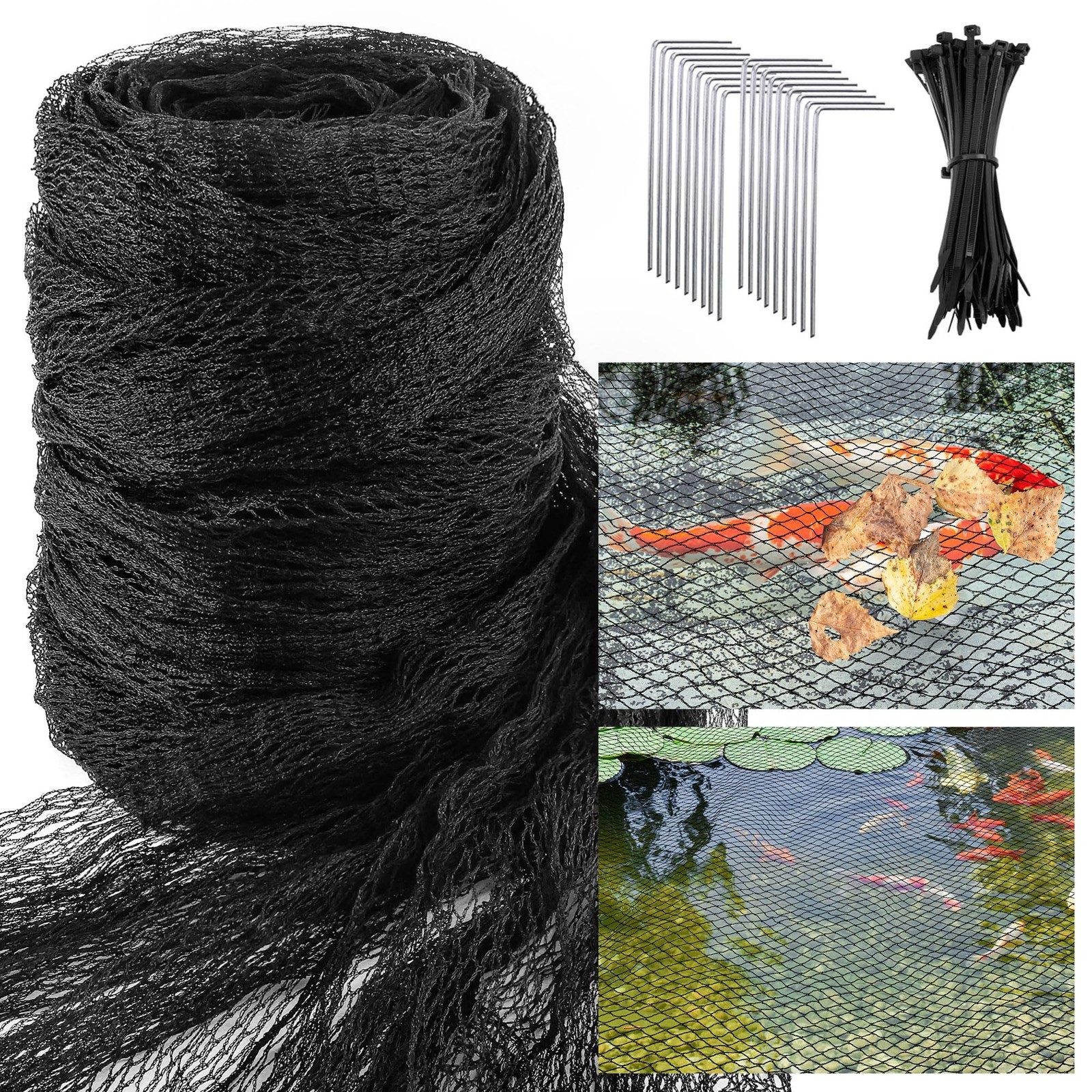 Pond Netting Kit 10 x 10 ft & 10 x 20 ft – Heavy Duty HDPE Fine Mesh Net for …
