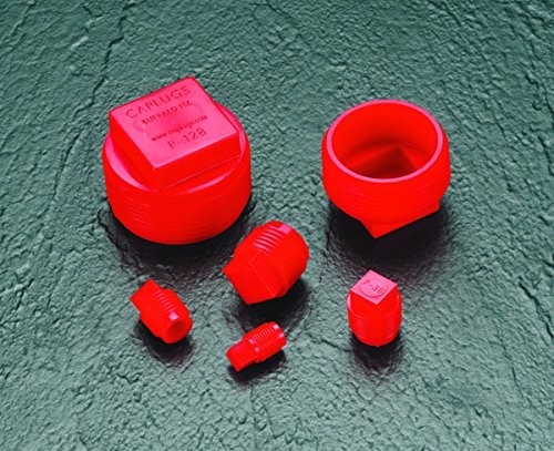 Plastic Threaded Pipe Plug 3/8″ NPT – Tapered & Straight, Leak Prevention, Red (