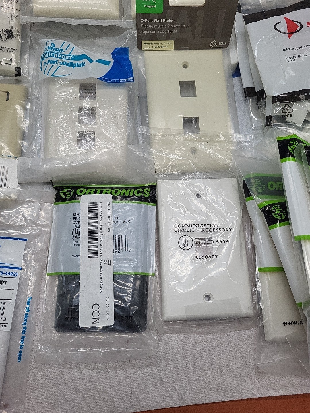 42 Packages Ortronics Other Brands Data Jack Faceplate Wall Plate Cover Lot TA
