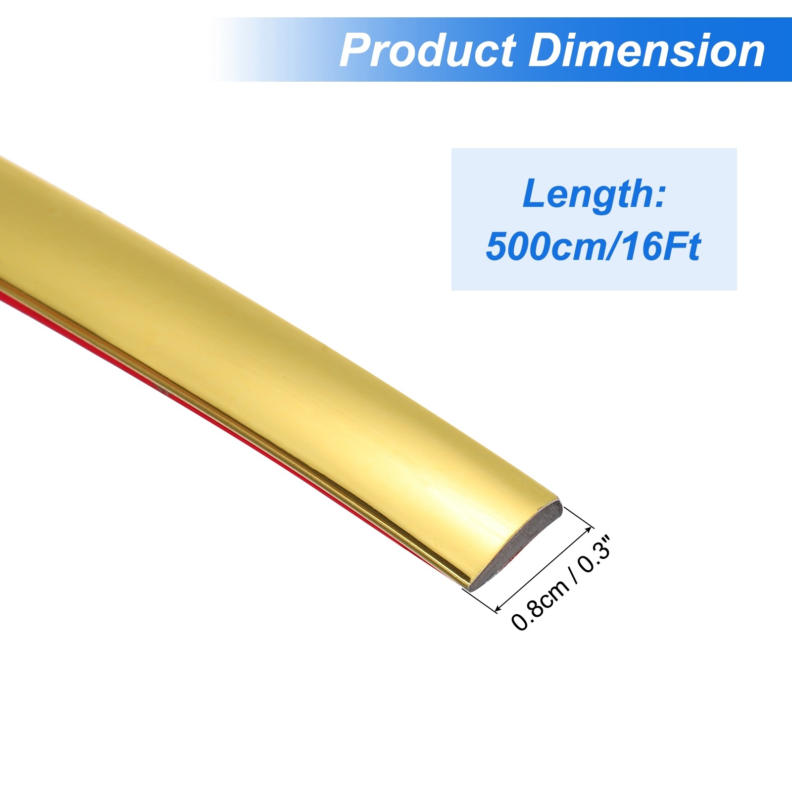 Peel and Stick Wall Molding Trim, 0.3″ x 16Ft PVC Panel Molding Trim Gold