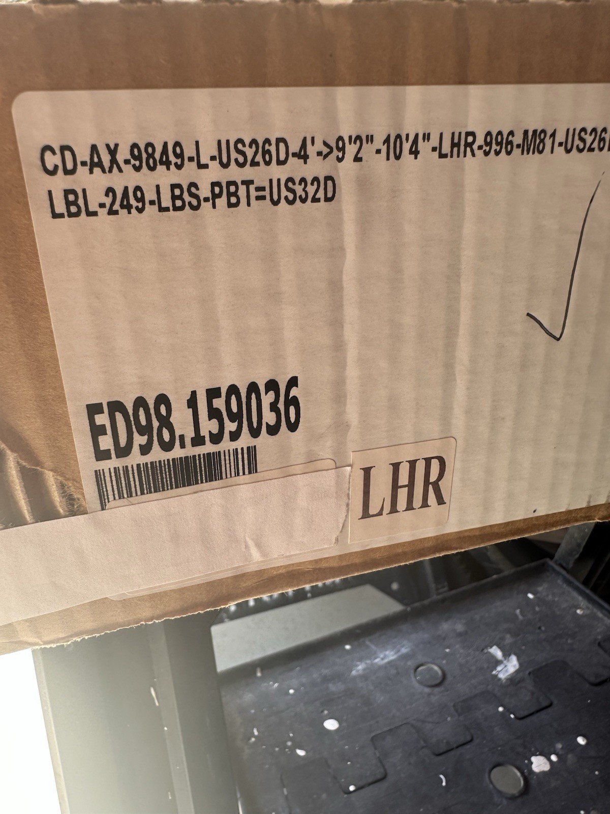 VON DUPRIN CD AX L US26D 4’ 9’2”-10’4”LHR 996 M81 249LBS PBT=US32D