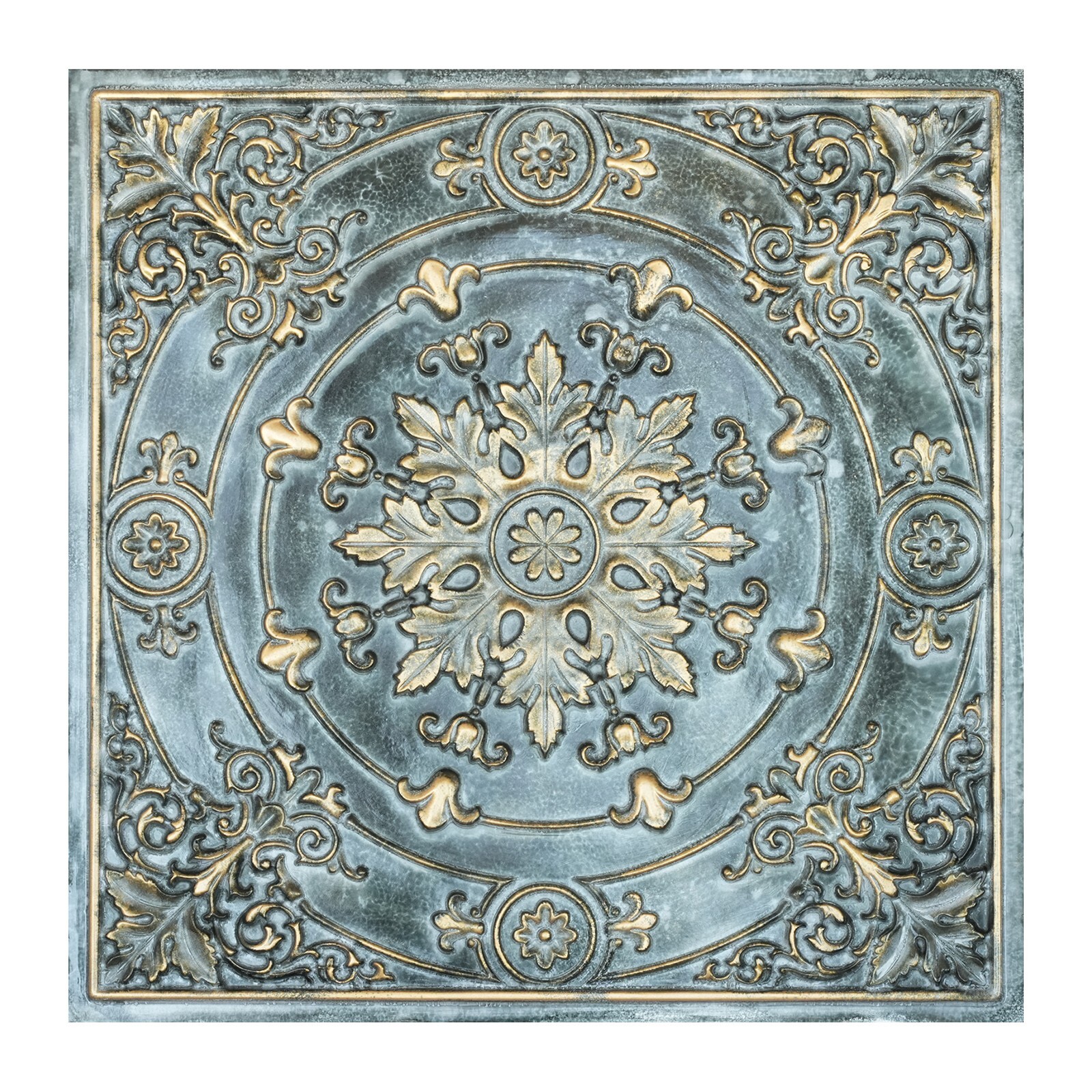 Artistic 3D ceiling tile Metalize wall panels for HOTEL PL18 Bluish gold 10pcs