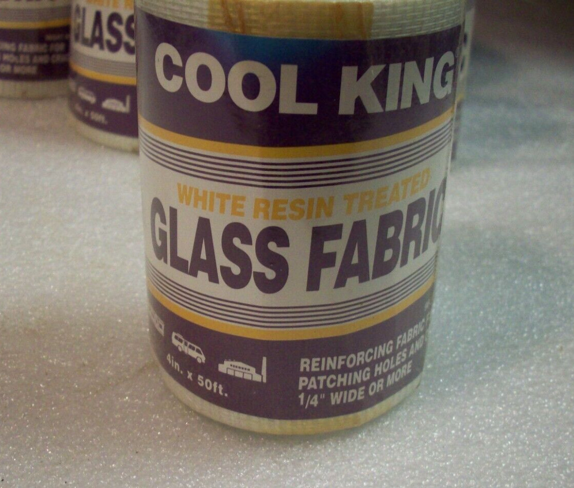 LOT OF ( 2) COOL KING GLASS FABRIC 4″ x 50′ For Roofs, Gutters, RV NOS