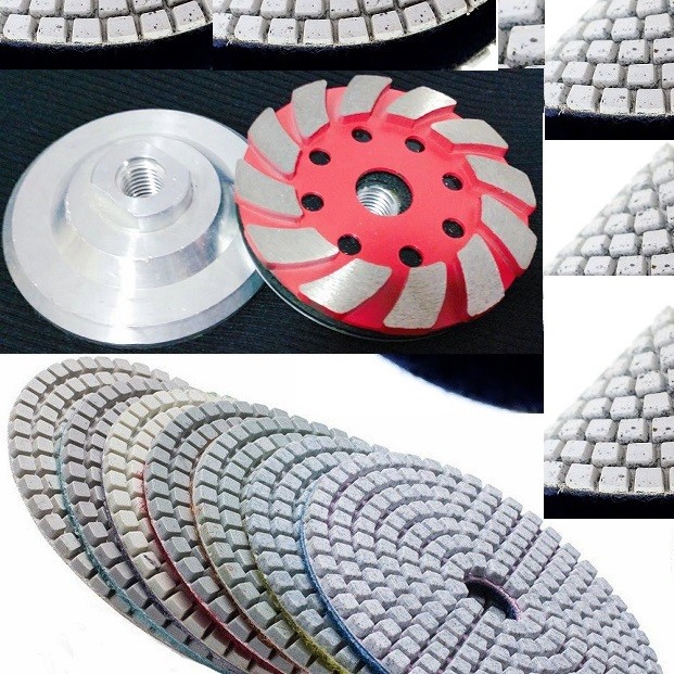4″ Diamond Polishing Pad aluminum based grinding cup 12 Pieces stone concrete