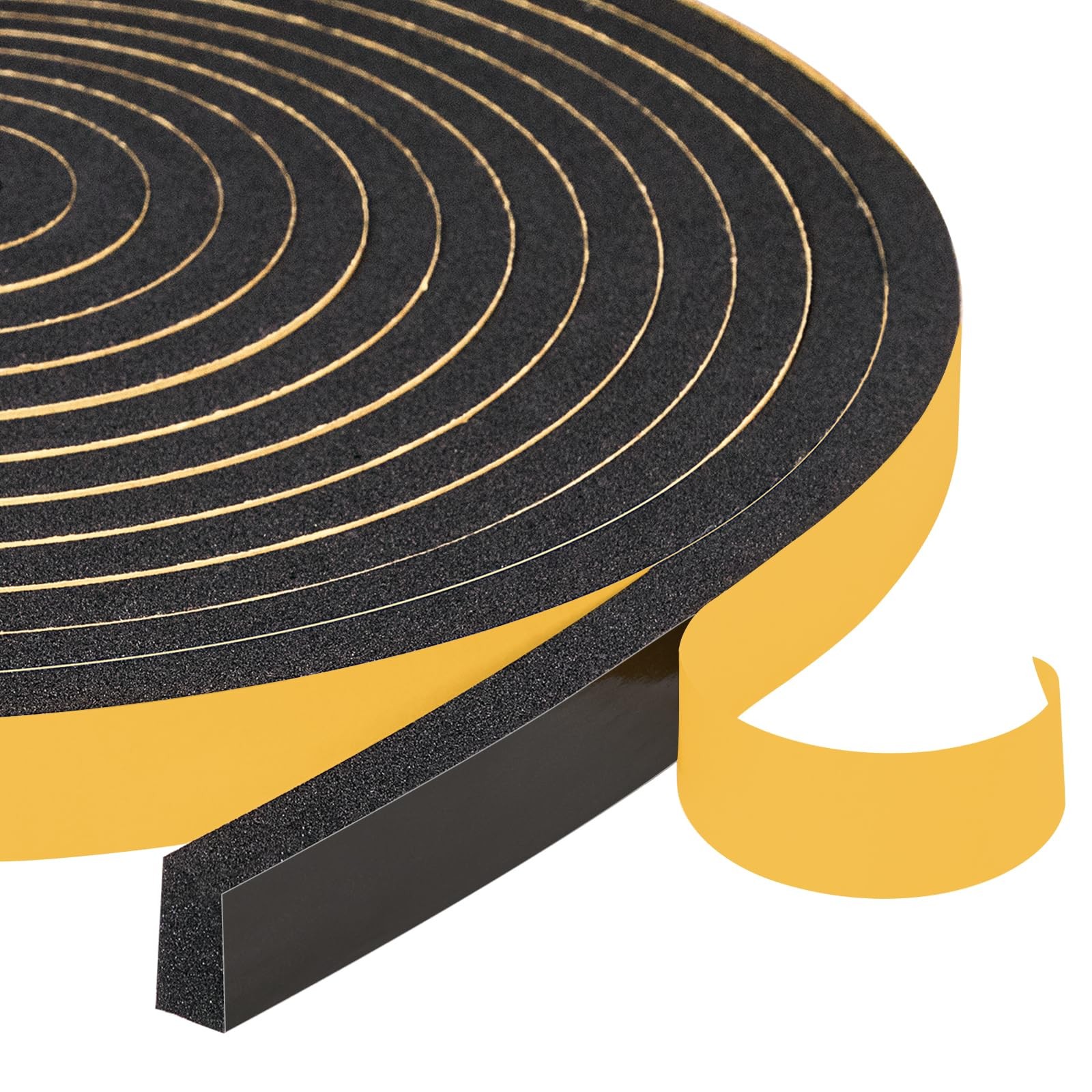 Yotache Weather Stripping Door Seal Strip 1/2 x 1/4 1/2″x1/4″x26 FT, Black