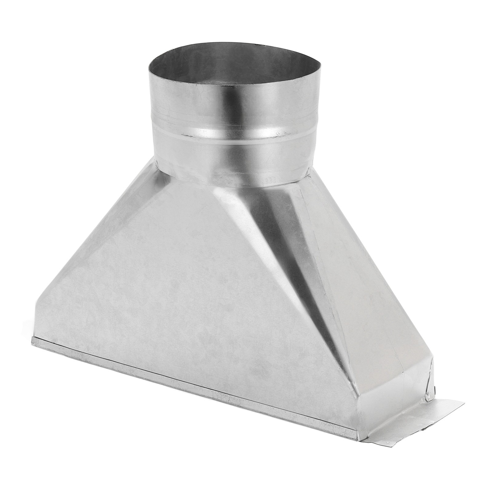10″ x 4″ x 8″ HVAC Duct Pipe Fitting, 4″ Straight Register Boot with Folded Edge