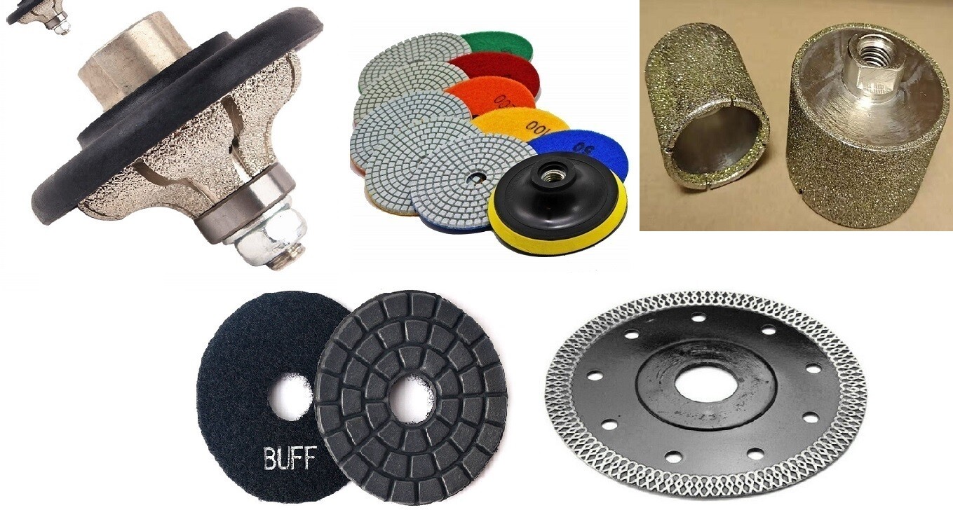 Sink Hole Diamond Core bit grinding Drum Kit Countertop Fabrication F25 Ogee Set