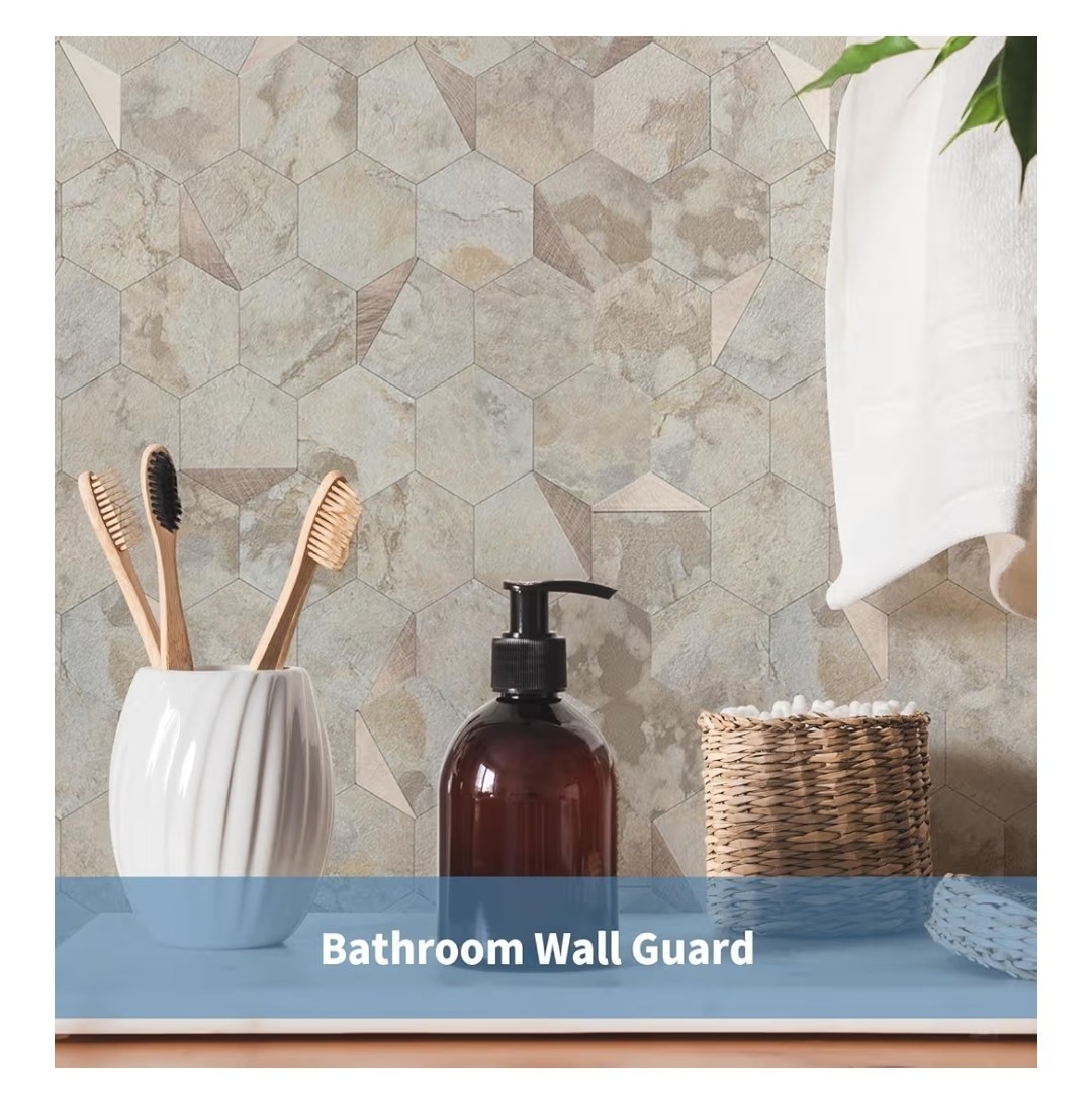 OYASIMI Hexagon Peel & Stick Backsplash Tile 10-Sheets PVC Kitchen Wall Heat Res