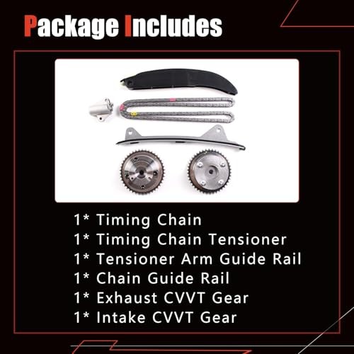 AUCERAMIC Timing Chain Kit With Intake & Exhaust CVVT Gear Sprocket Fit for
