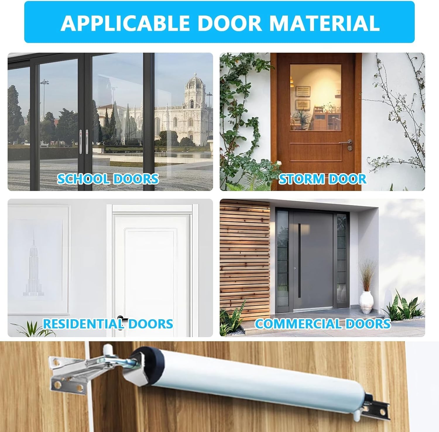 Heavy Duty Pneumatic Screen and Storm Door Closer,1 Set Screen Door Closer,Pneu