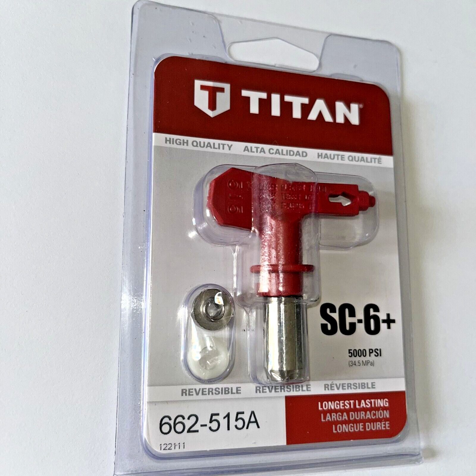 Titan 662-515A SC-6+ Reversible Airless Spray Tip Longest Lasting 5000 PSI